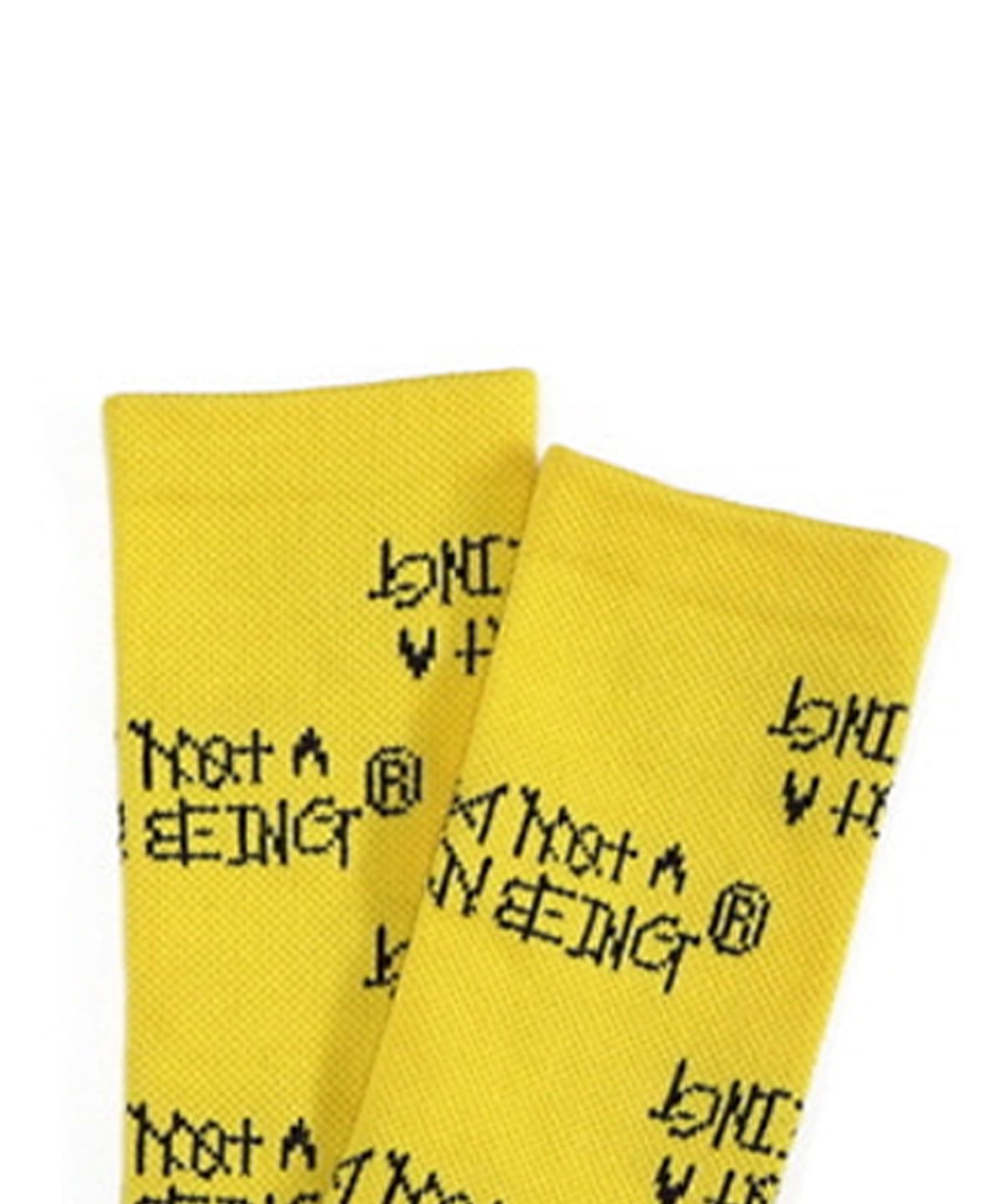 아임낫어휴먼비잉(I AM NOT A HUMAN BEING) BASIC PATTERN LOGO SOCKS   - YELLOW