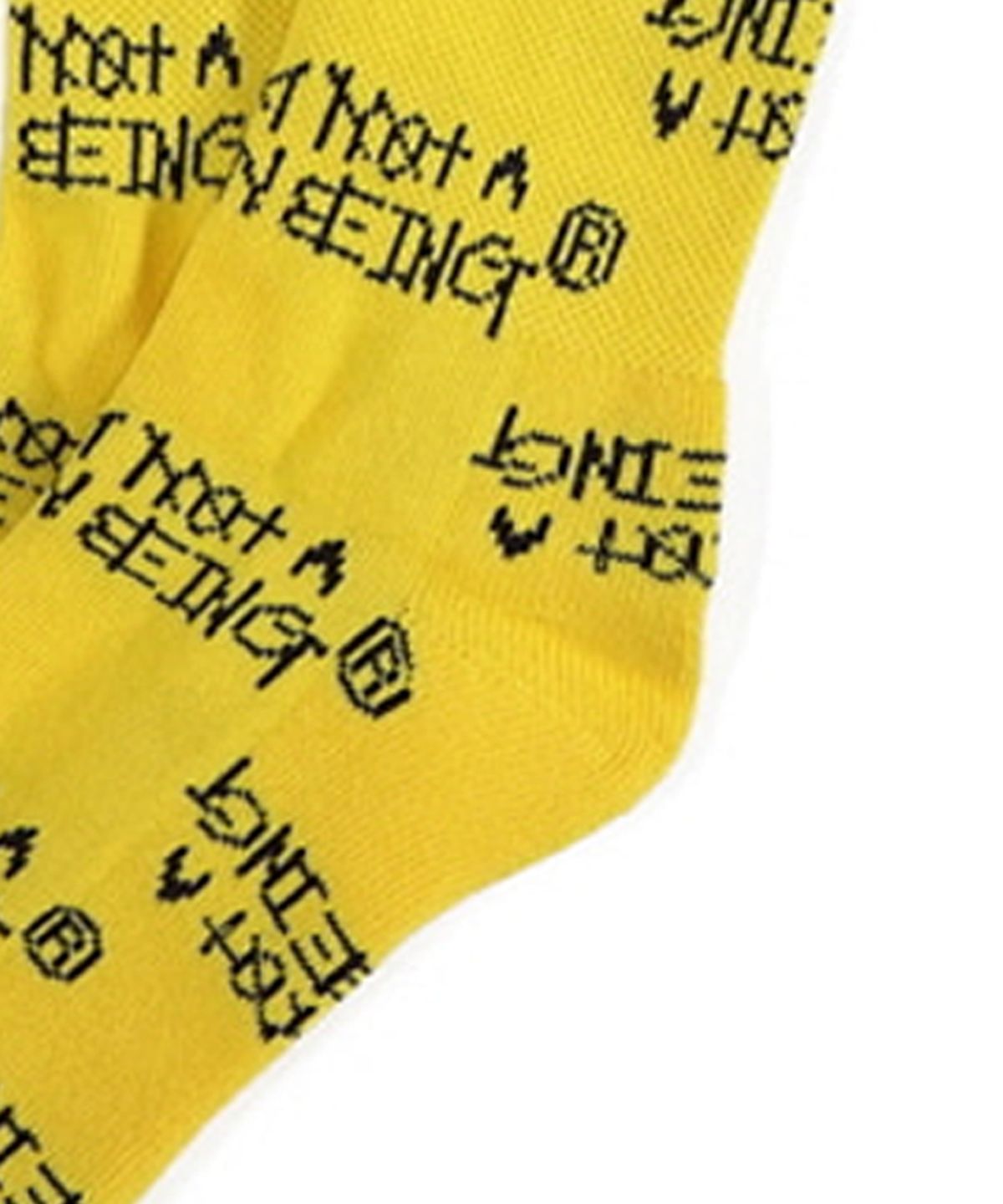 아임낫어휴먼비잉(I AM NOT A HUMAN BEING) BASIC PATTERN LOGO SOCKS   - YELLOW