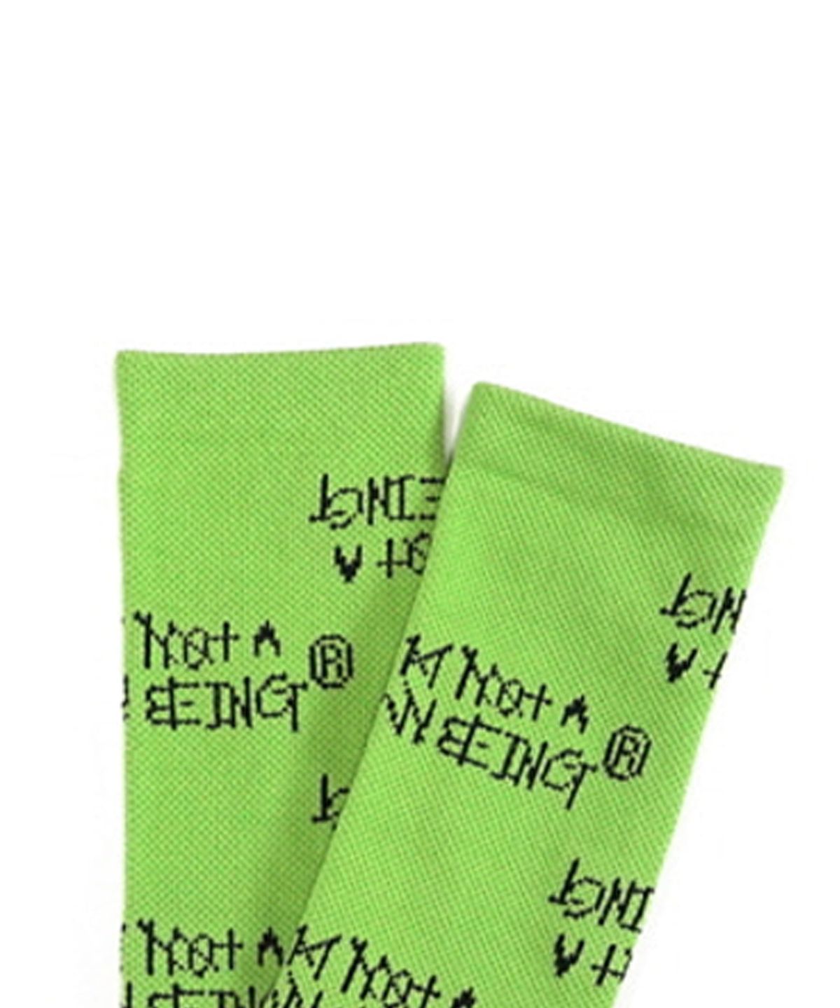 아임낫어휴먼비잉(I AM NOT A HUMAN BEING) BASIC PATTERN LOGO SOCKS   - GREEN YELLOW