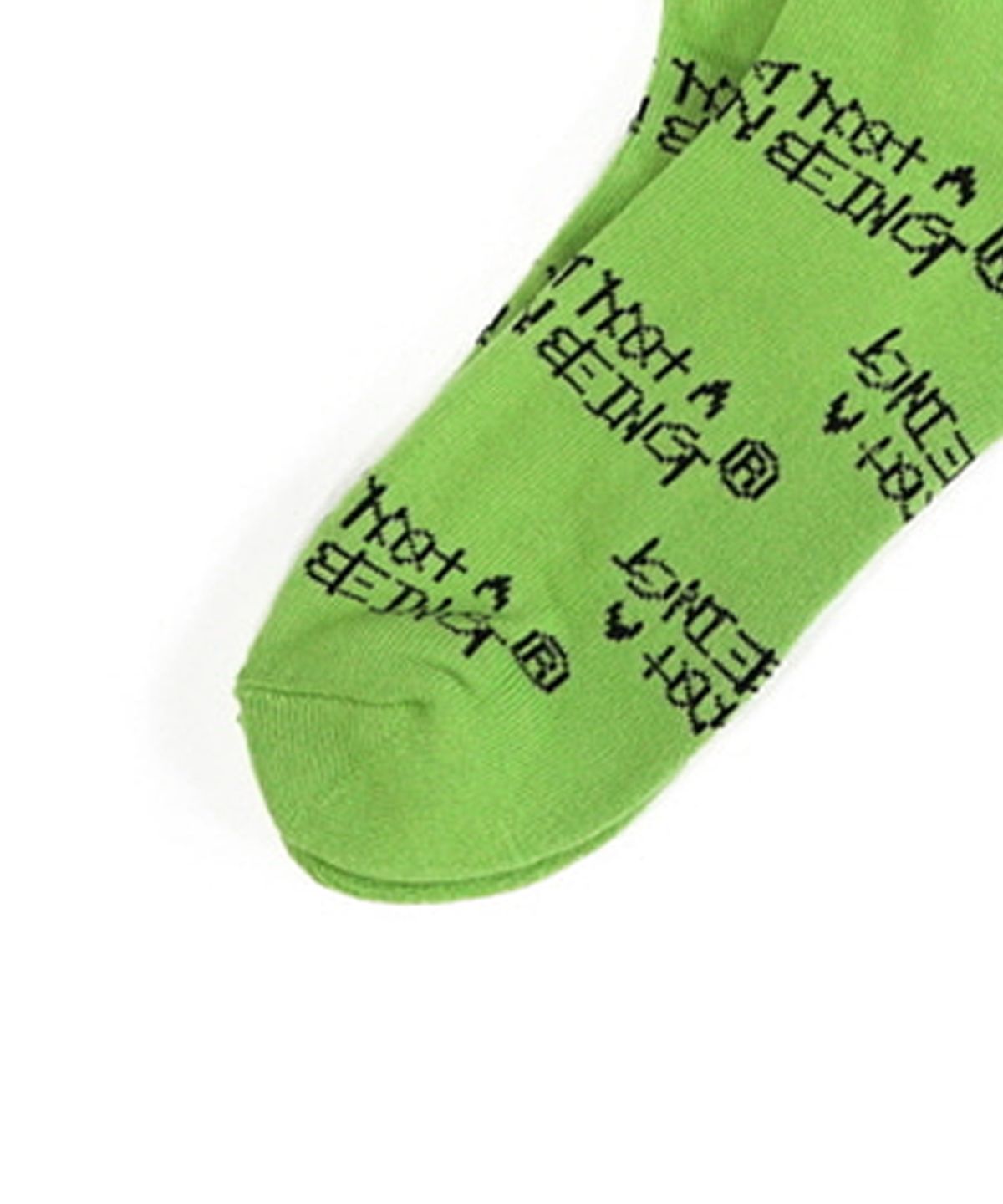아임낫어휴먼비잉(I AM NOT A HUMAN BEING) BASIC PATTERN LOGO SOCKS   - GREEN YELLOW