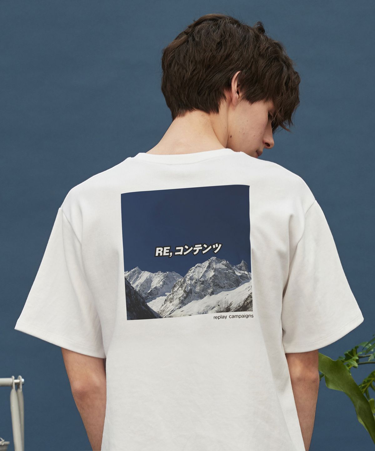 리플레이컨테이너(REPLAY CONTAINER) new replay campaign 1/2 tee (dark blue)