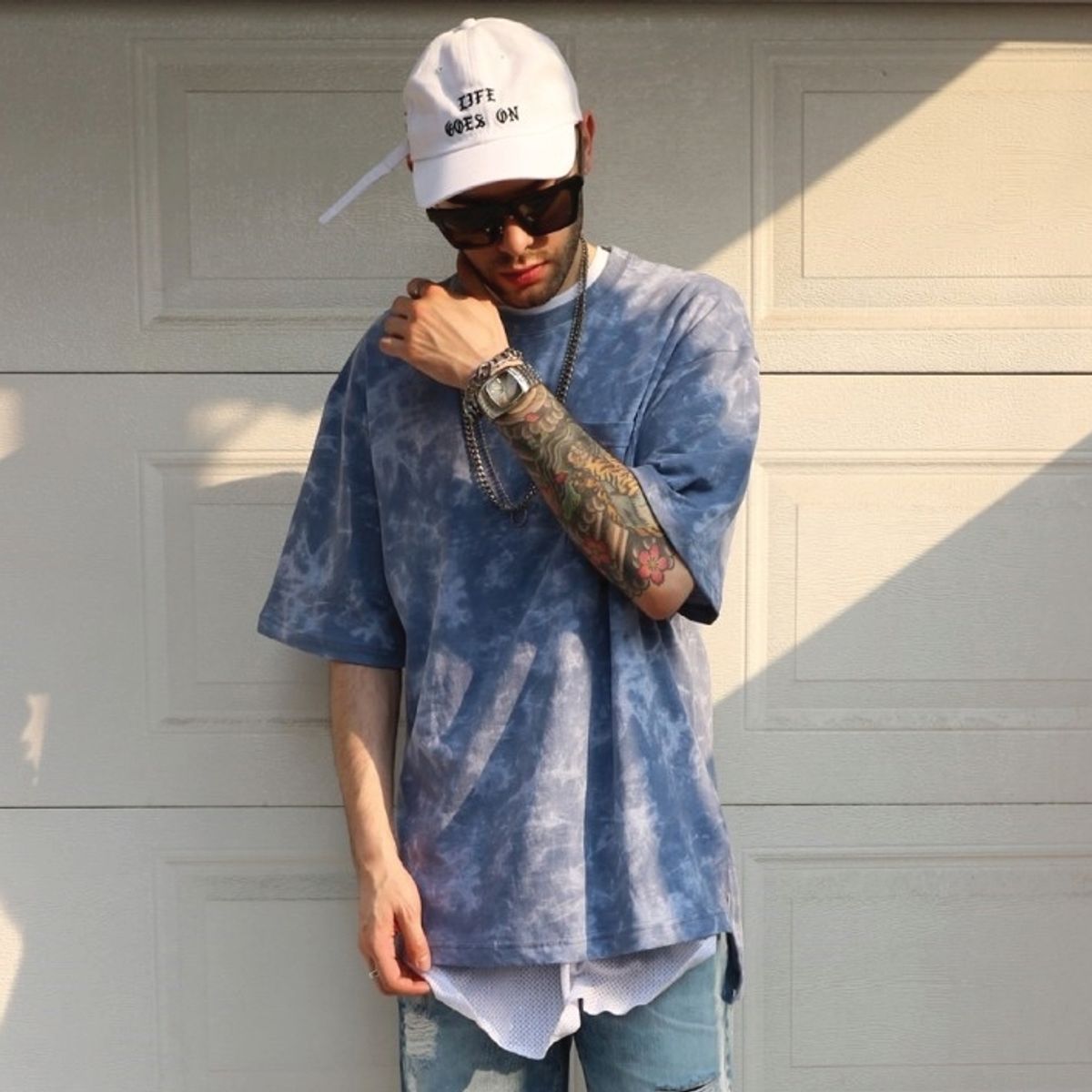 라울(LAUL) OVER FIT POCKET PIGMENT HALF SHIRTS BLUE 오버핏 포켓 피그먼트 반팔티 블루(이너겸용)