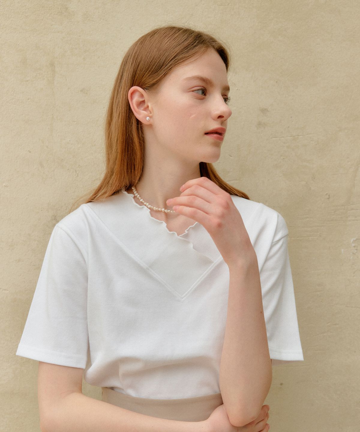 엽페(YUPPE) v shirring T-shirts_white