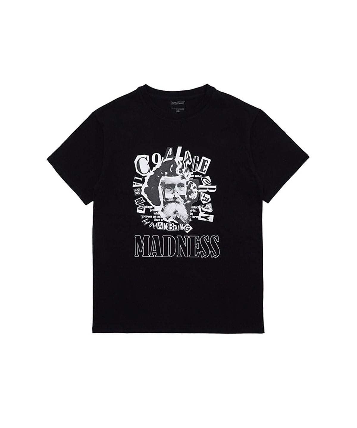 아임낫어휴먼비잉(I AM NOT A HUMAN BEING) MADNESS COLLAGE T-SHIRT - BLACK