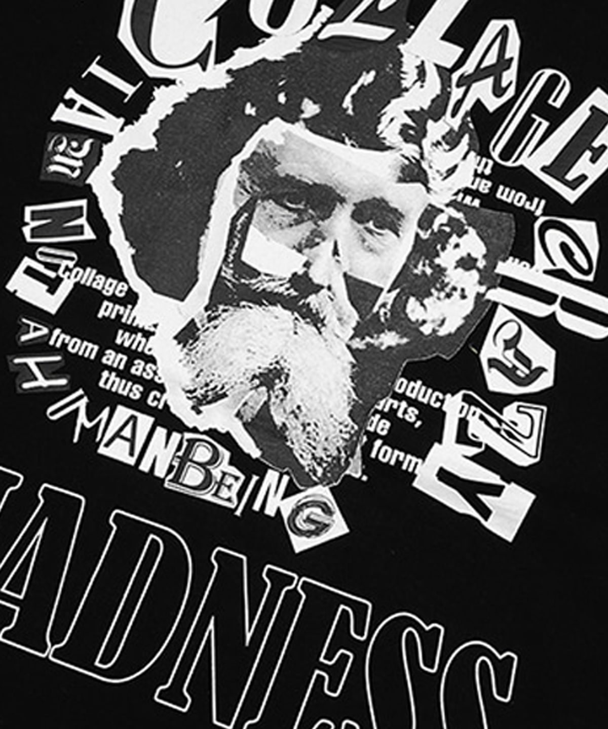 아임낫어휴먼비잉(I AM NOT A HUMAN BEING) MADNESS COLLAGE T-SHIRT - BLACK