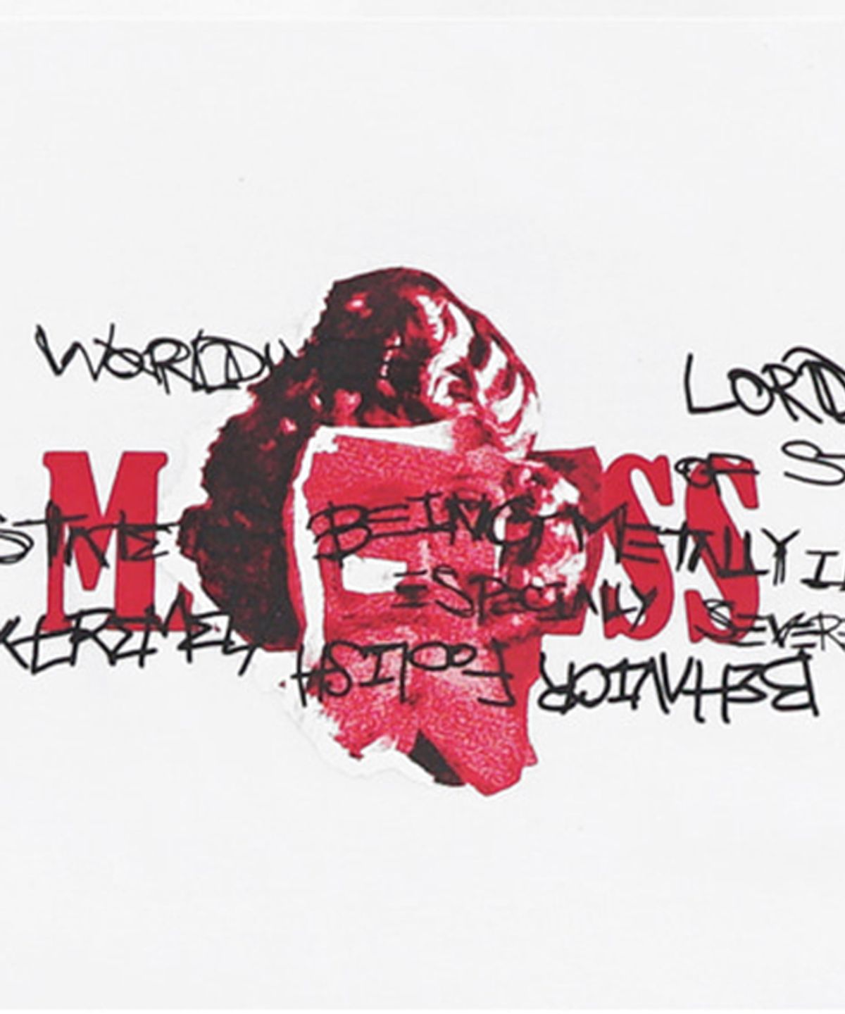 아임낫어휴먼비잉(I AM NOT A HUMAN BEING) MADNESS DOODLE T-SHIRT - WHITE