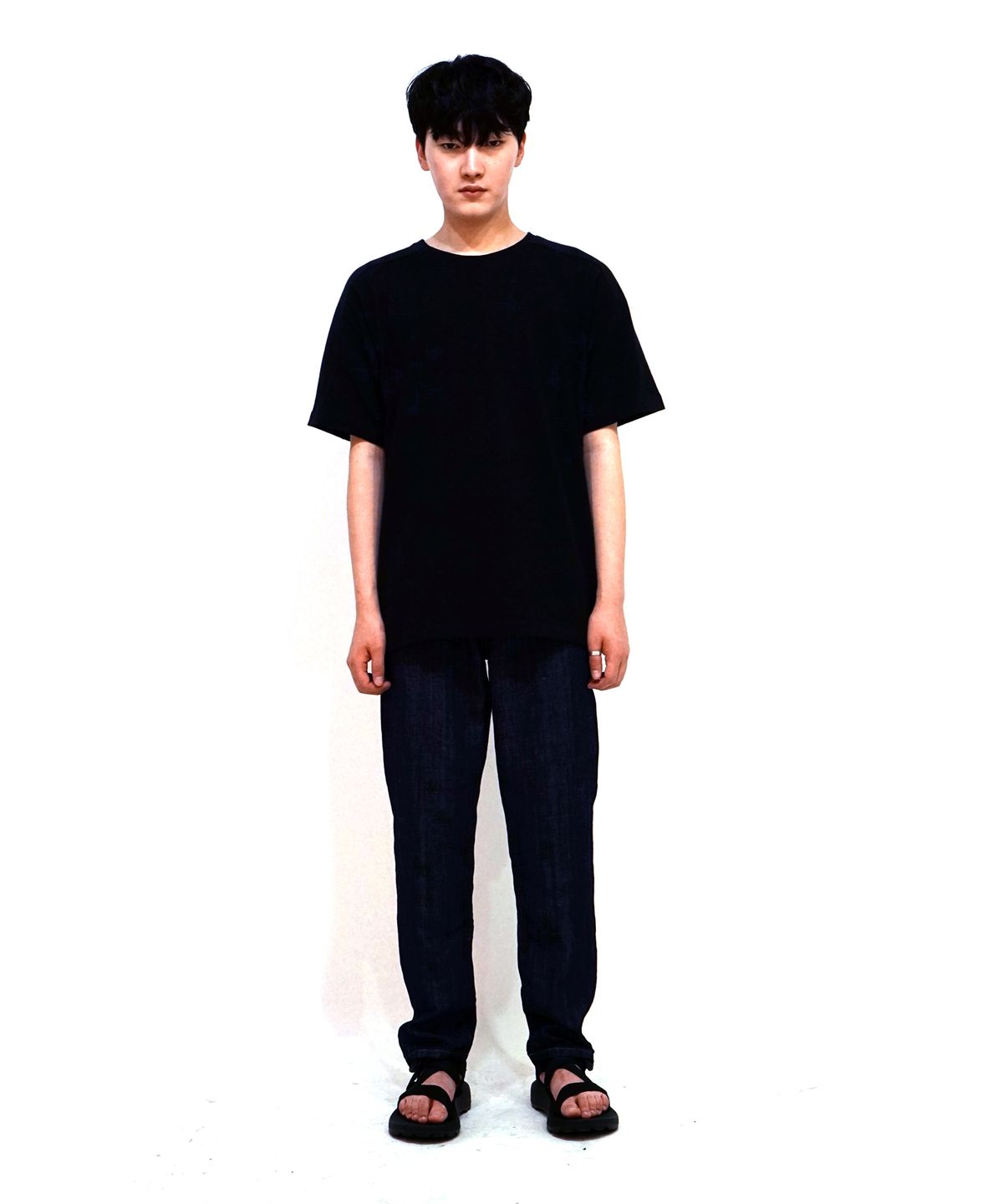 언터치드(UNTOUCHED) 린넨  데님팬츠 - 딥 인디고