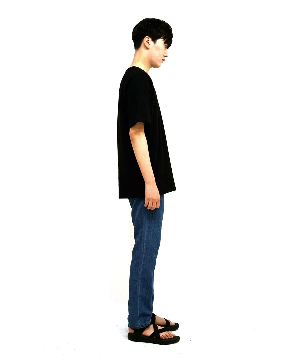 언터치드(UNTOUCHED) 린넨  데님팬츠 - 미들블루