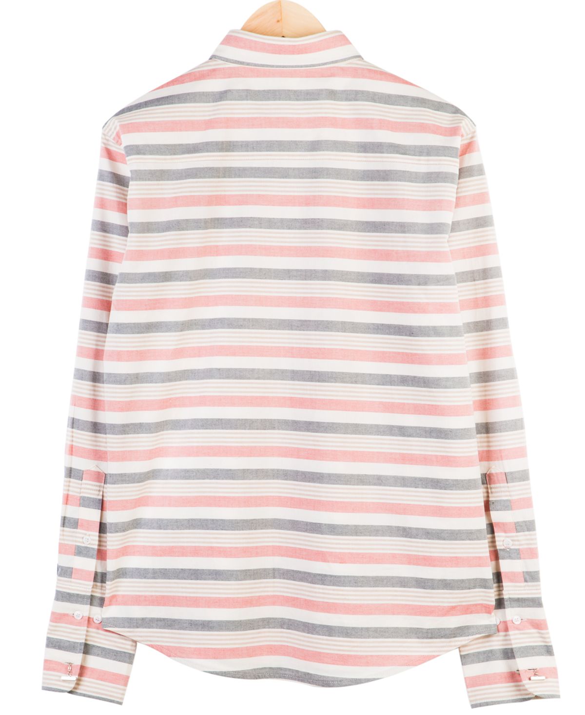 에스아이씨(S.I.C) NORMAL COLLAR & DOUBLE CUFF SHIRT [RED STRIPE & BEIGE]
