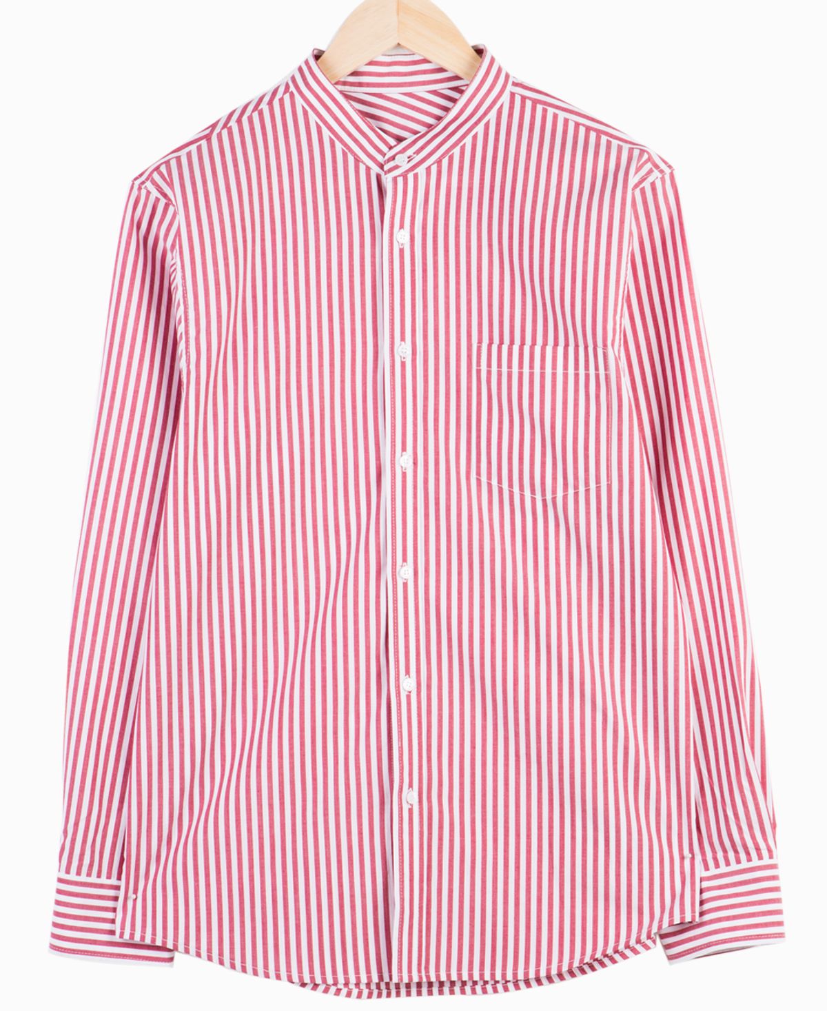 에스아이씨(S.I.C) STAND COLLR SHIRT [RED STRIPE]
