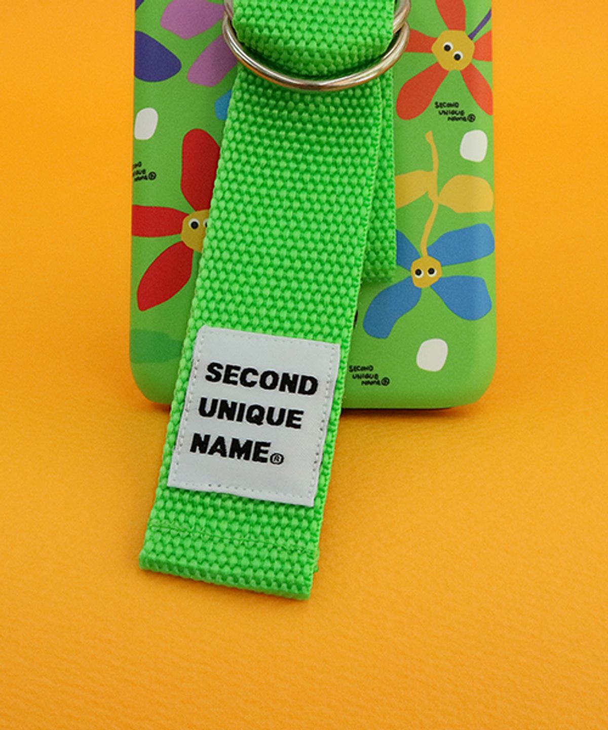 세컨드유니크네임(SECOND UNIQUE NAME) SUN CASE GRAPHIC FLOWER GREEN YELLOW GREEN (BELT)
