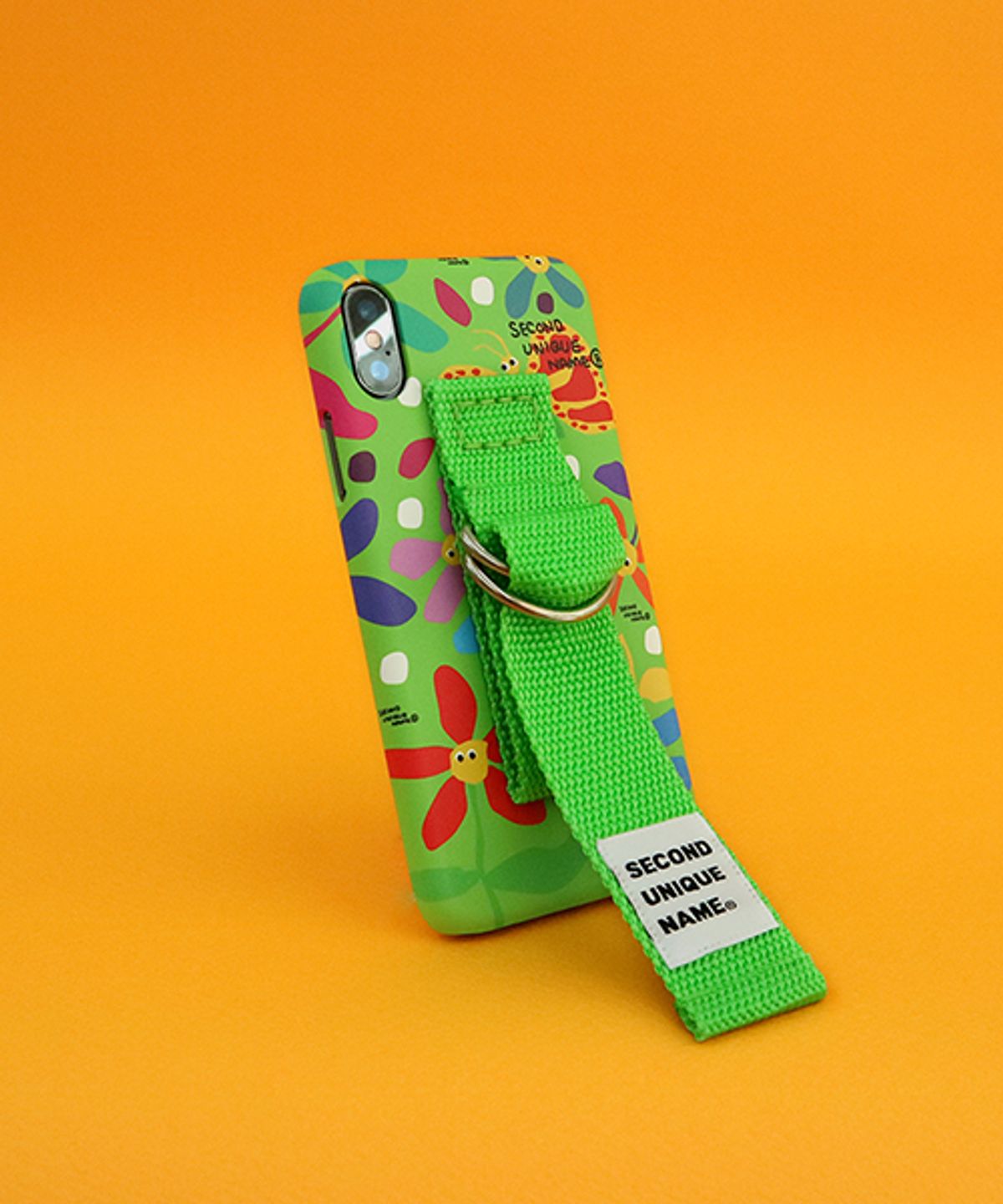 세컨드유니크네임(SECOND UNIQUE NAME) SUN CASE GRAPHIC FLOWER GREEN YELLOW GREEN (BELT)