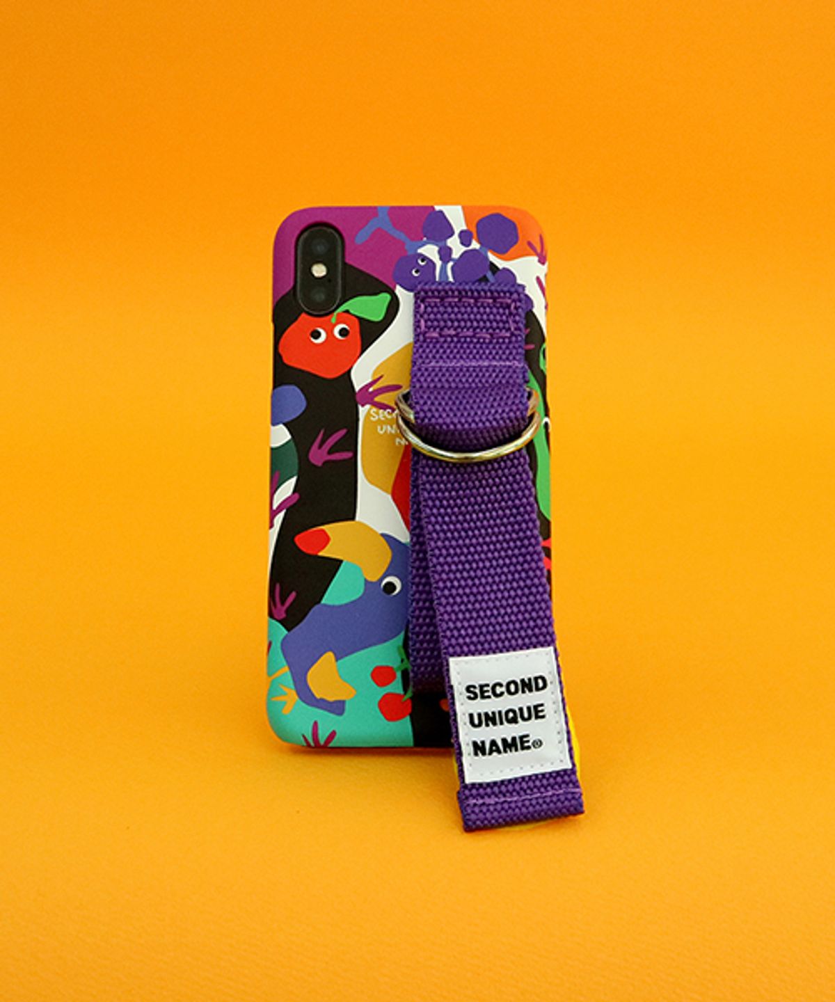 세컨드유니크네임(SECOND UNIQUE NAME) SUN CASE GRAPHIC FRUIT BLACK PURPLE (CARD)