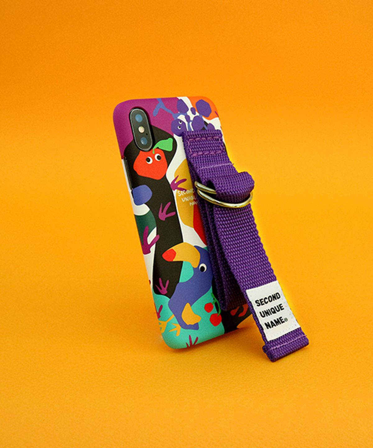 세컨드유니크네임(SECOND UNIQUE NAME) SUN CASE GRAPHIC FRUIT BLACK PURPLE (CARD)