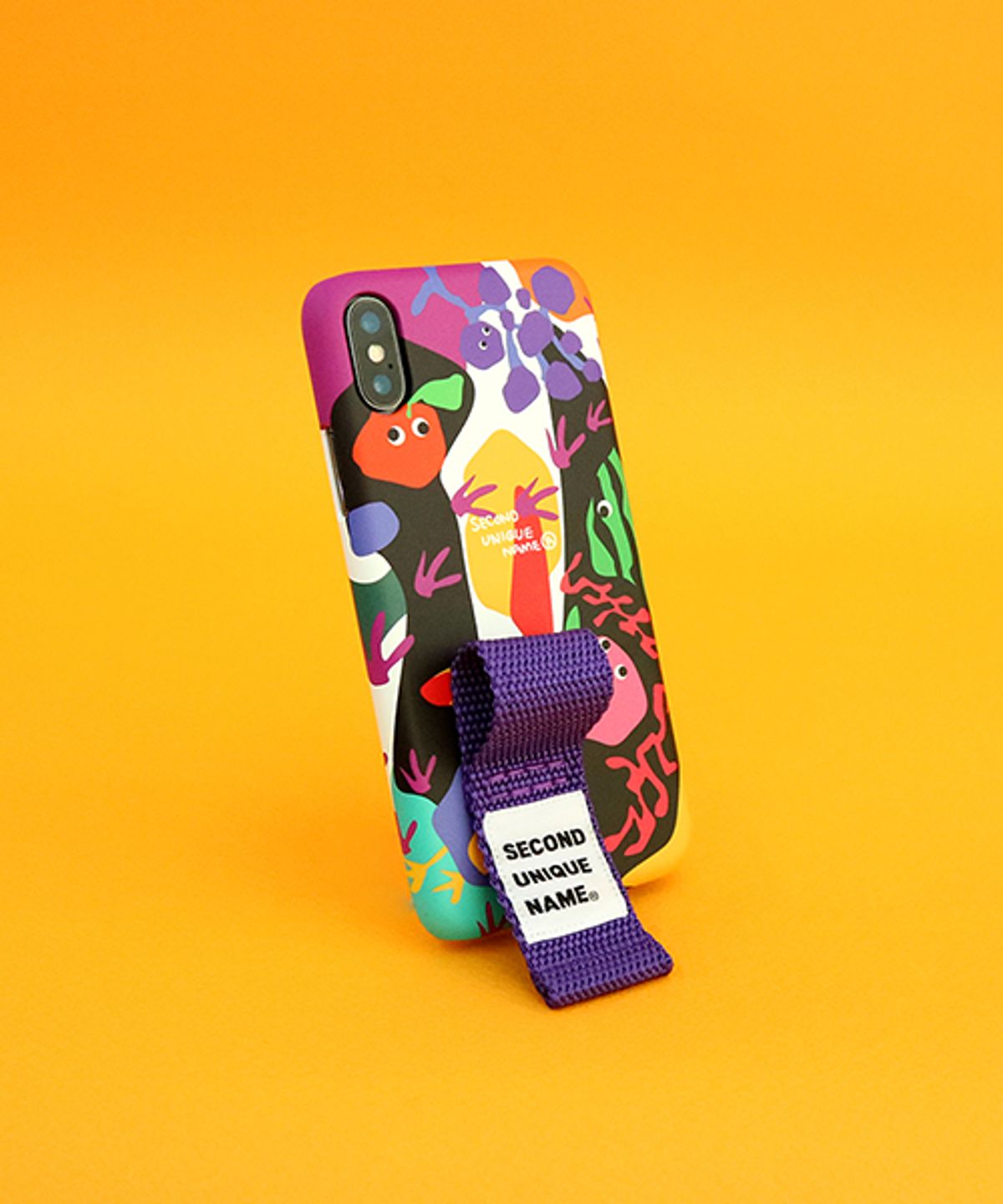 세컨드유니크네임(SECOND UNIQUE NAME) SUN CASE GRAPHIC FRUIT BLACK PURPLE (FINGER)