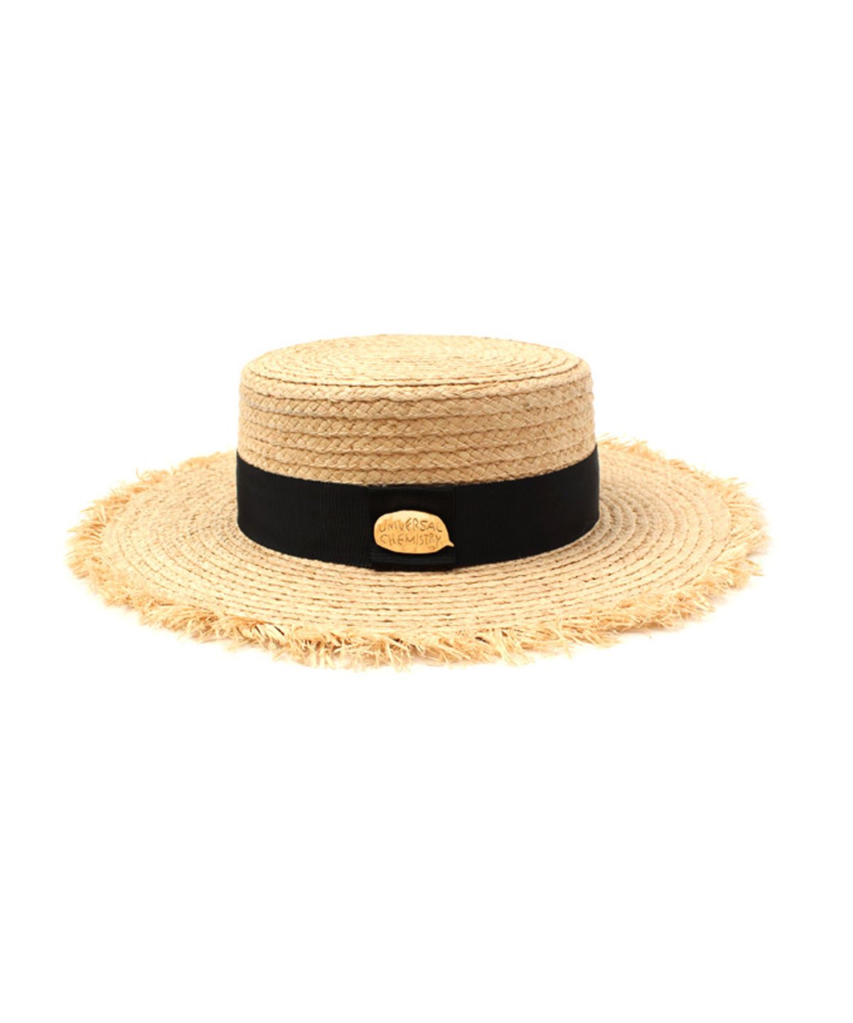 유니버셜 케미스트리(UNIVERSAL CHEMISTRY) Gold Metal Natural Flat Fedora 썸머페도라