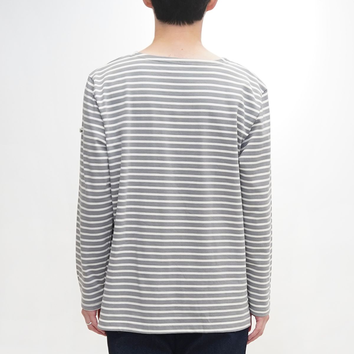 노클레임(NOCLAIM) Boat-neck Basque Shirt Grey x Ivory