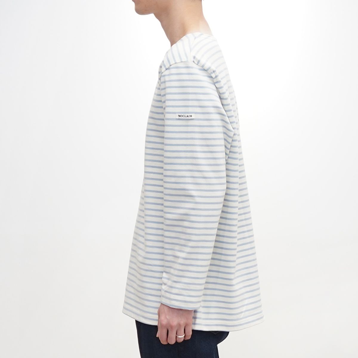 노클레임(NOCLAIM) Boat-neck Basque Shirt  Ivory x Sky