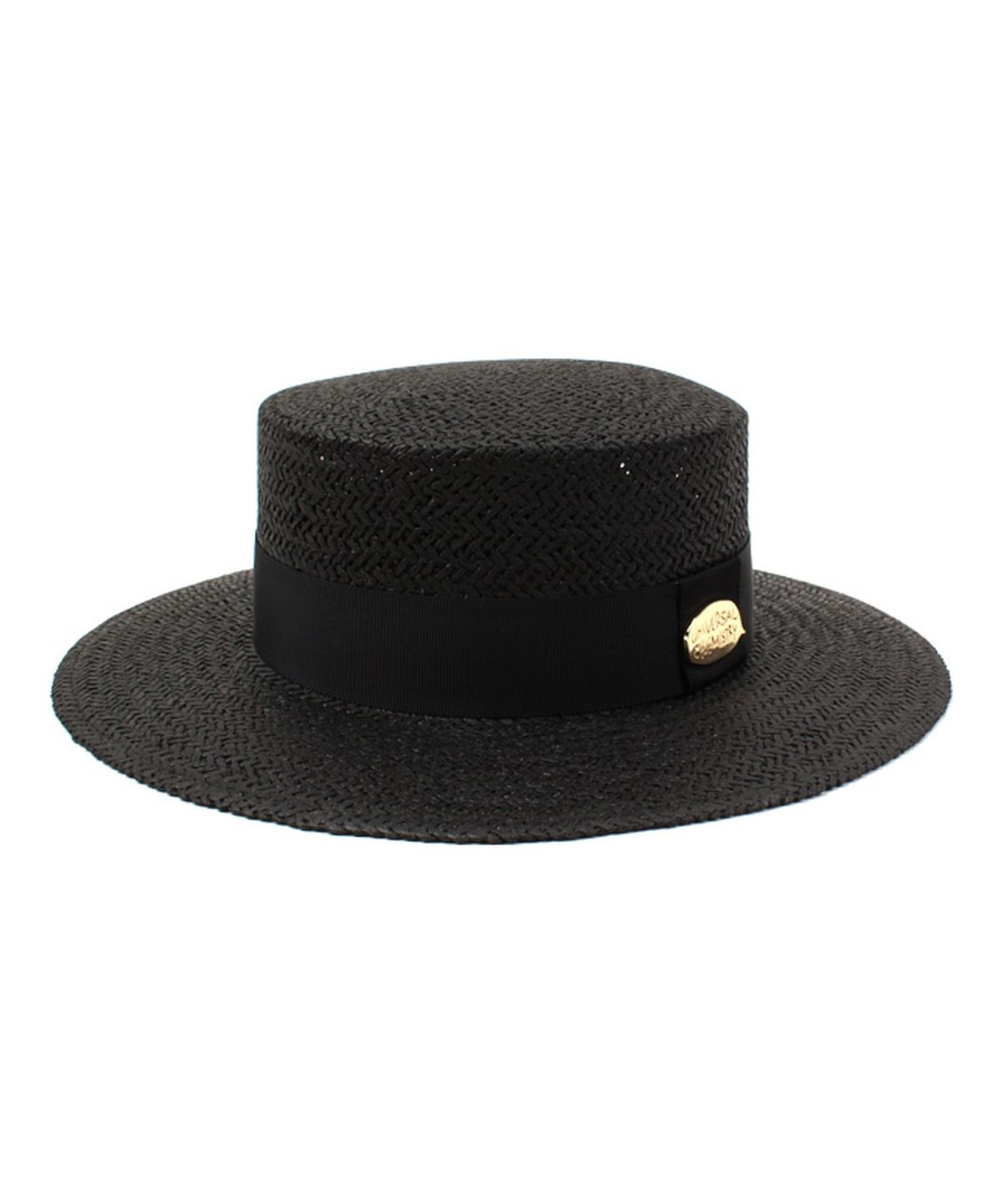유니버셜 케미스트리(UNIVERSAL CHEMISTRY) Black Flat Panama Hat 파나마햇