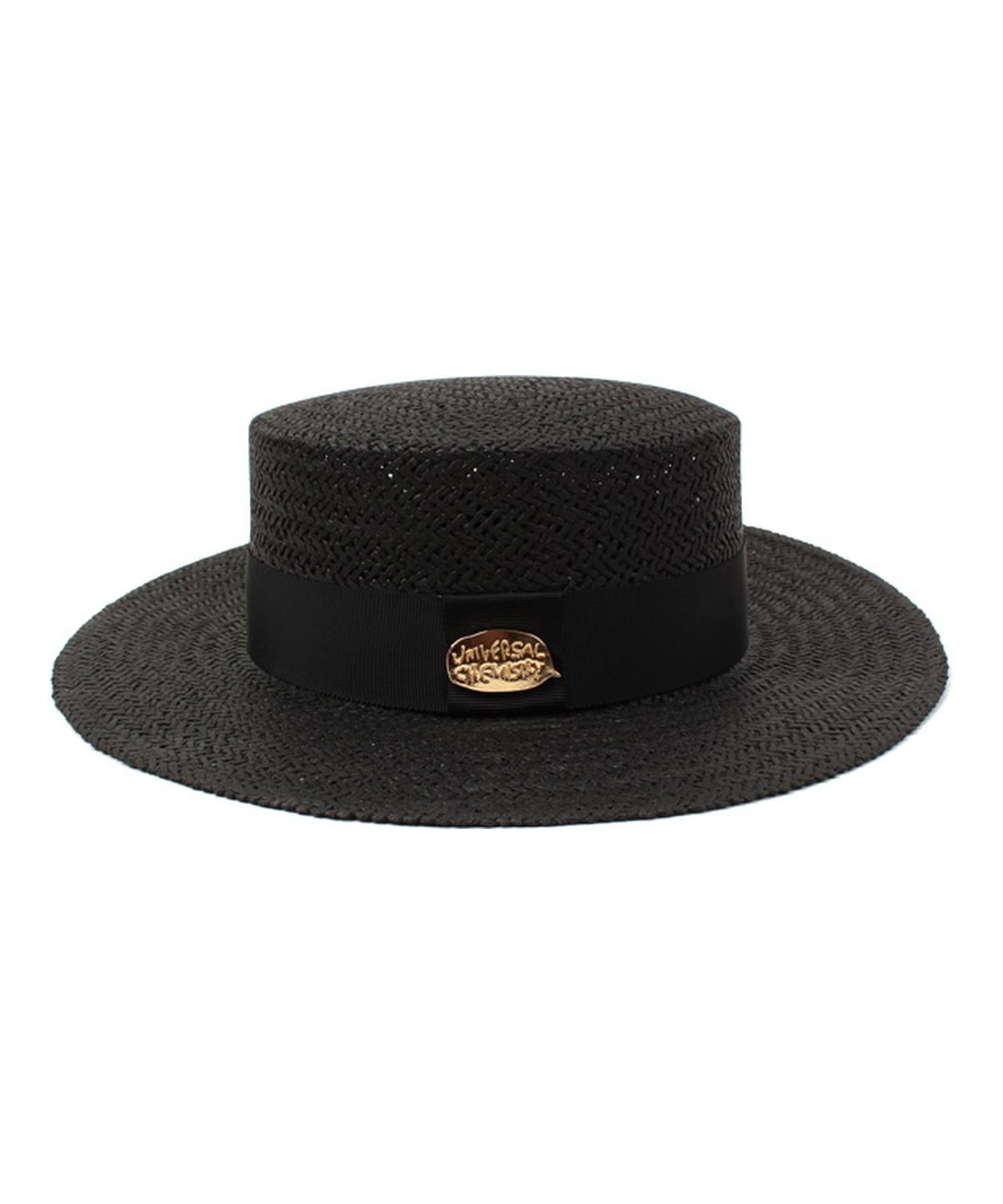 유니버셜 케미스트리(UNIVERSAL CHEMISTRY) Black Flat Panama Hat 파나마햇
