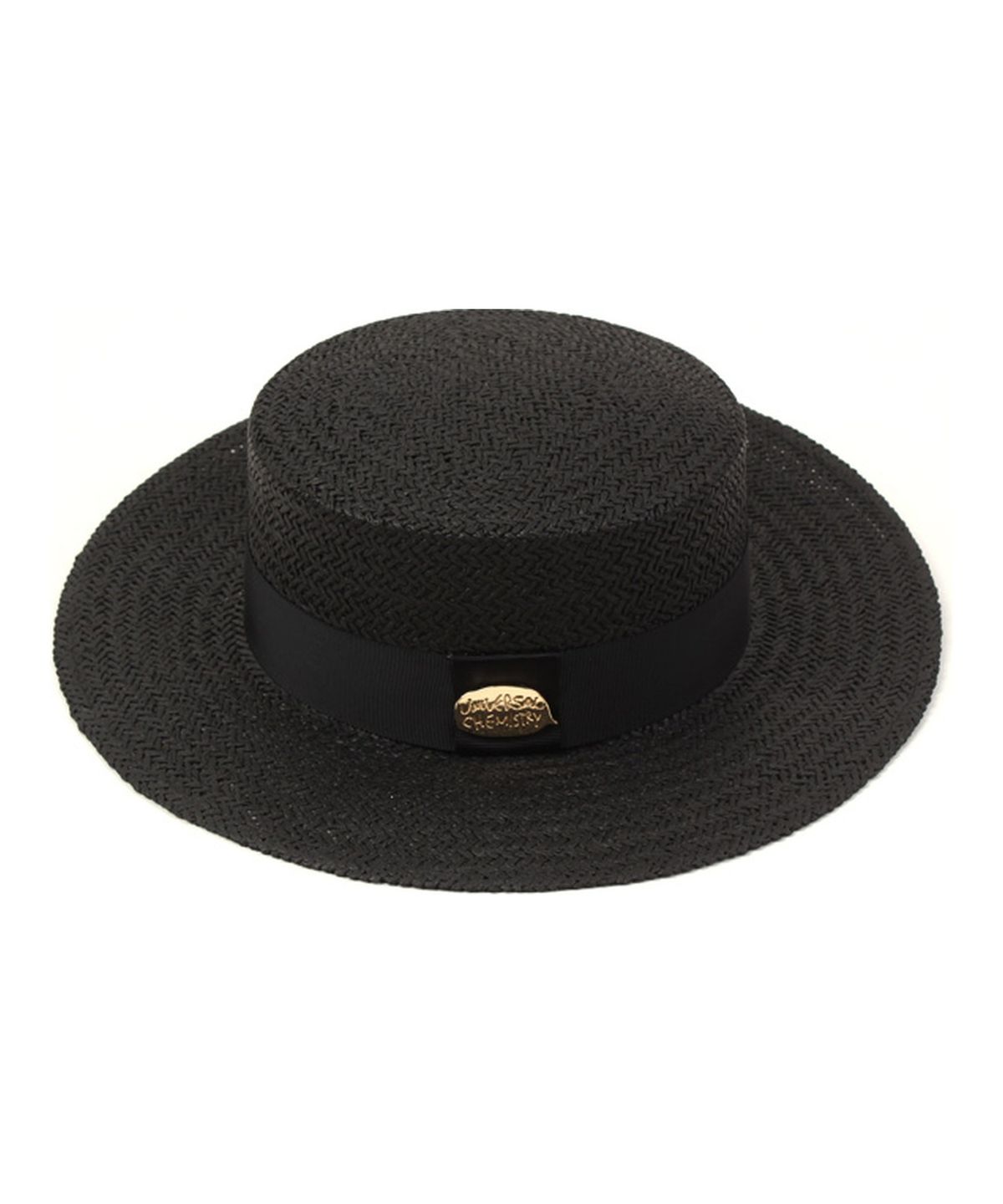 유니버셜 케미스트리(UNIVERSAL CHEMISTRY) Black Flat Panama Hat 파나마햇