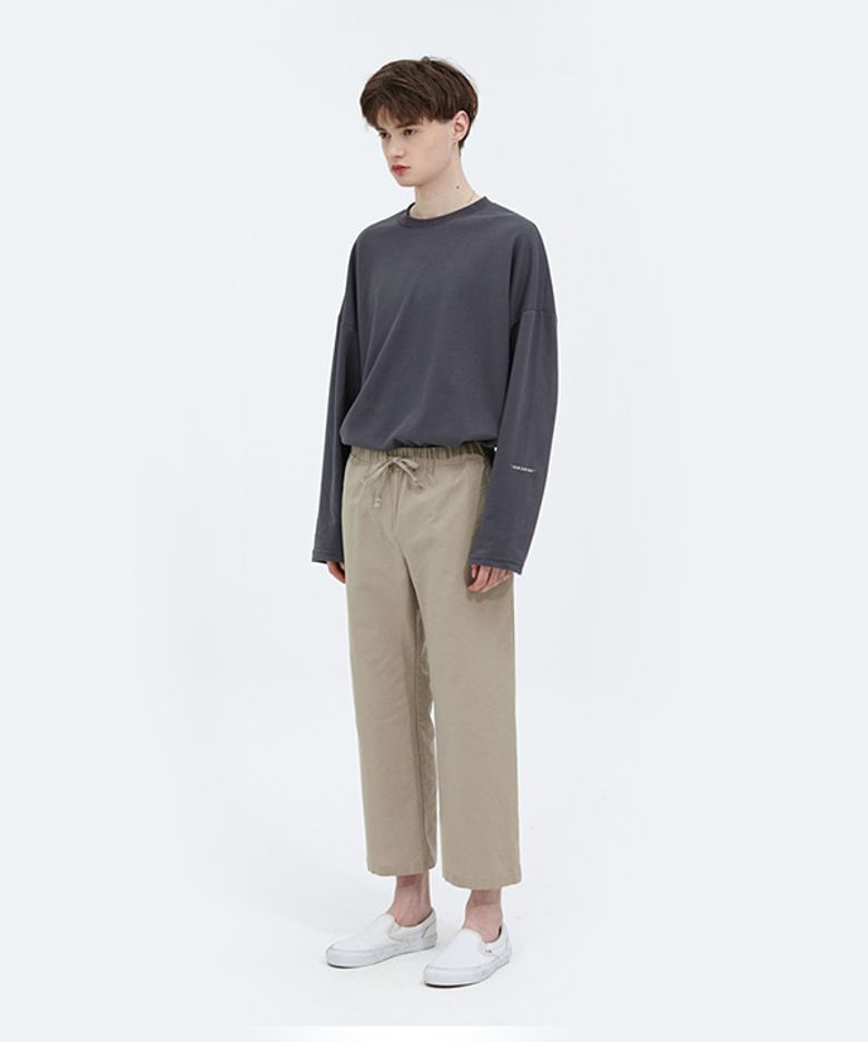 [2pack]린넨 라이크 9부 세미 와이드 밴딩 팬츠