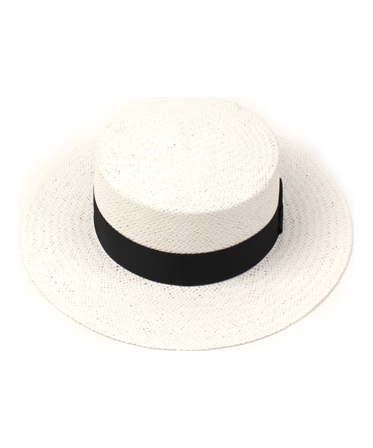 유니버셜 케미스트리(UNIVERSAL CHEMISTRY) Black Metal White Flat Panama Hat 파나마햇