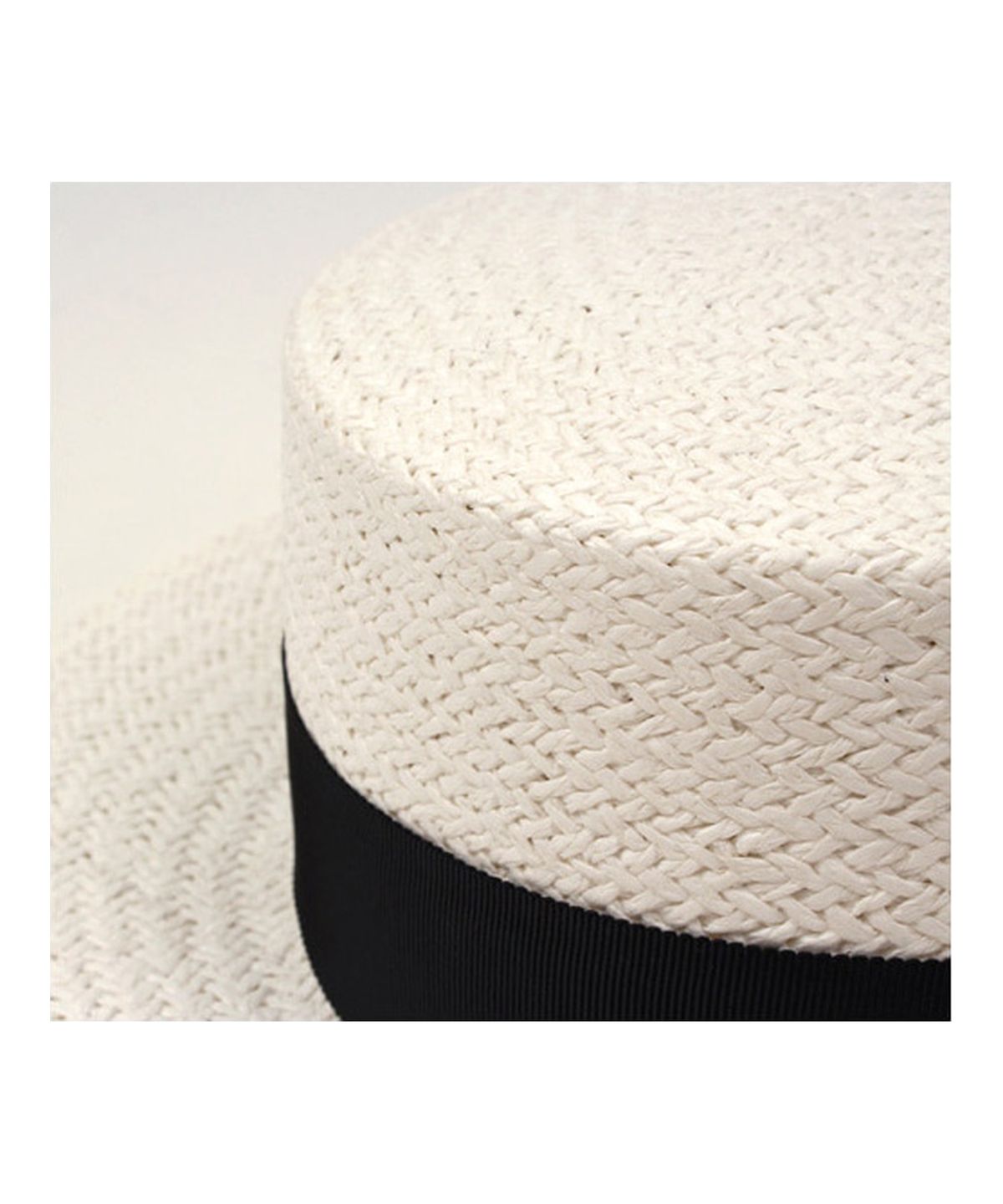 유니버셜 케미스트리(UNIVERSAL CHEMISTRY) Black Metal White Flat Panama Hat 파나마햇