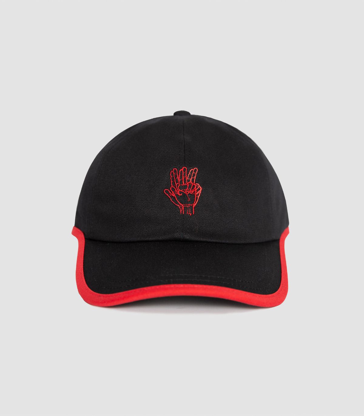 바이브레이트(VIBRATE) ROUND PATCH HAND LOGO BALL CAP (BLACK)