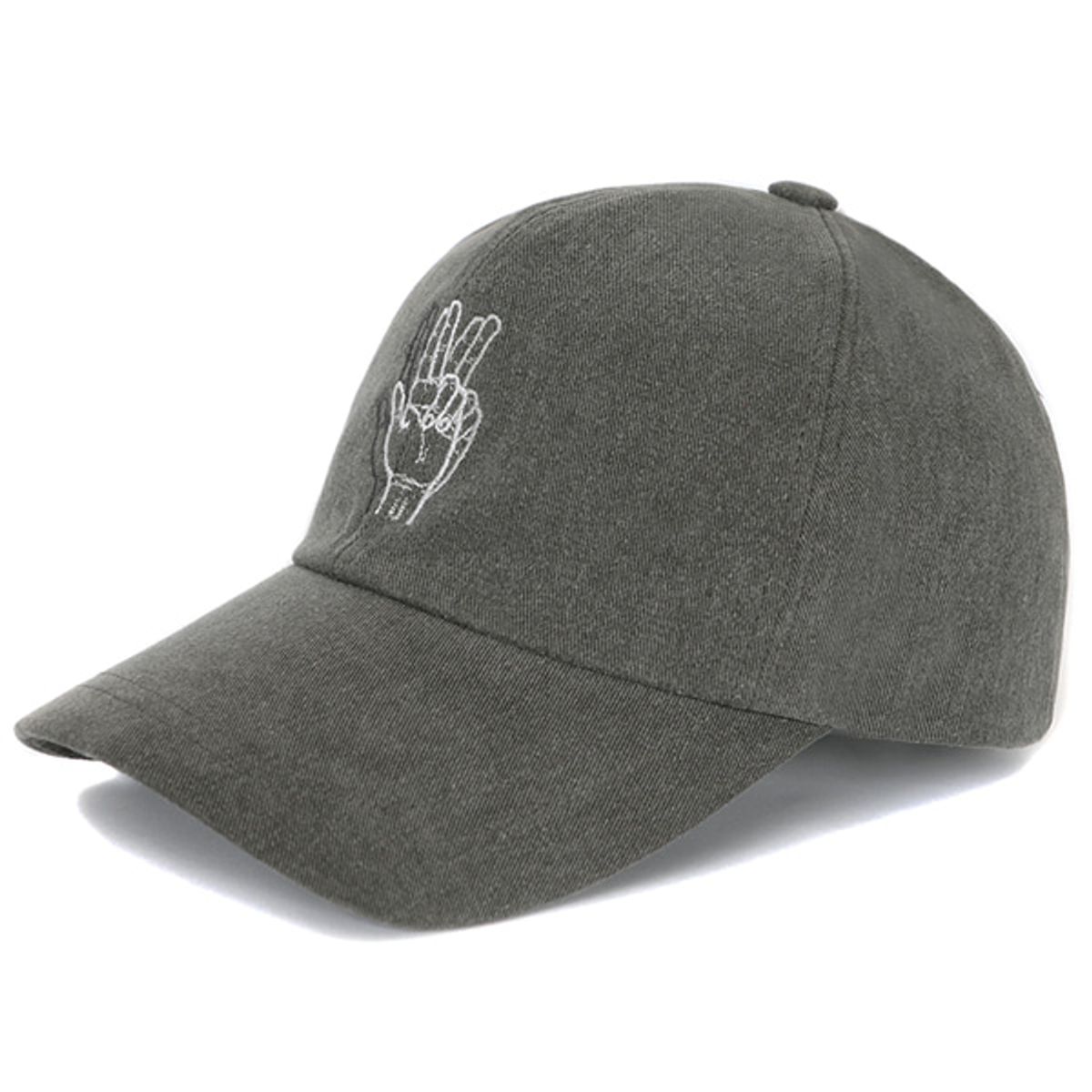 바이브레이트(VIBRATE) CLASSIC HAND SIGN BALL CAP (WASHING GRAY)