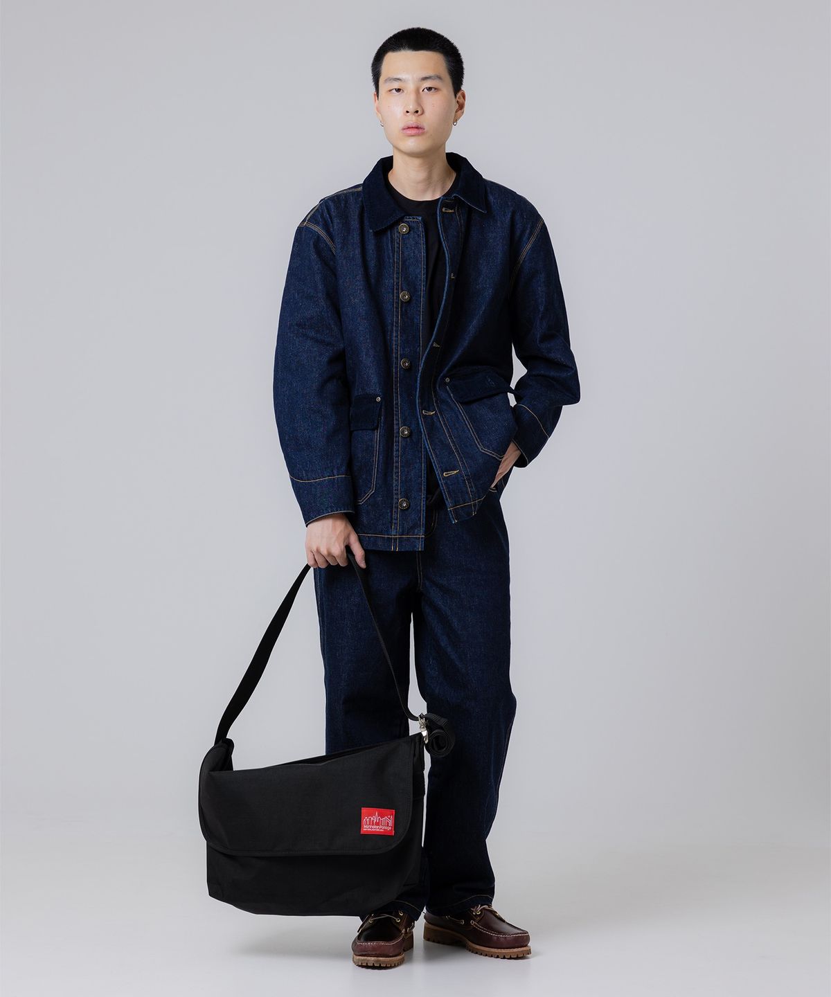 맨하탄 포티지(MANHATTAN PORTAGE) 1607V 빈티지 메신저백 L BLACK