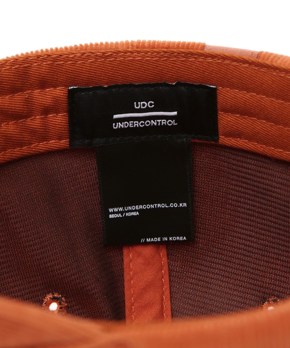 언더컨트롤(UNDERCONTROL) 코듀로이 로고 볼캡 SMALL LOGO / HARD TOP B B / CD / ORANGE