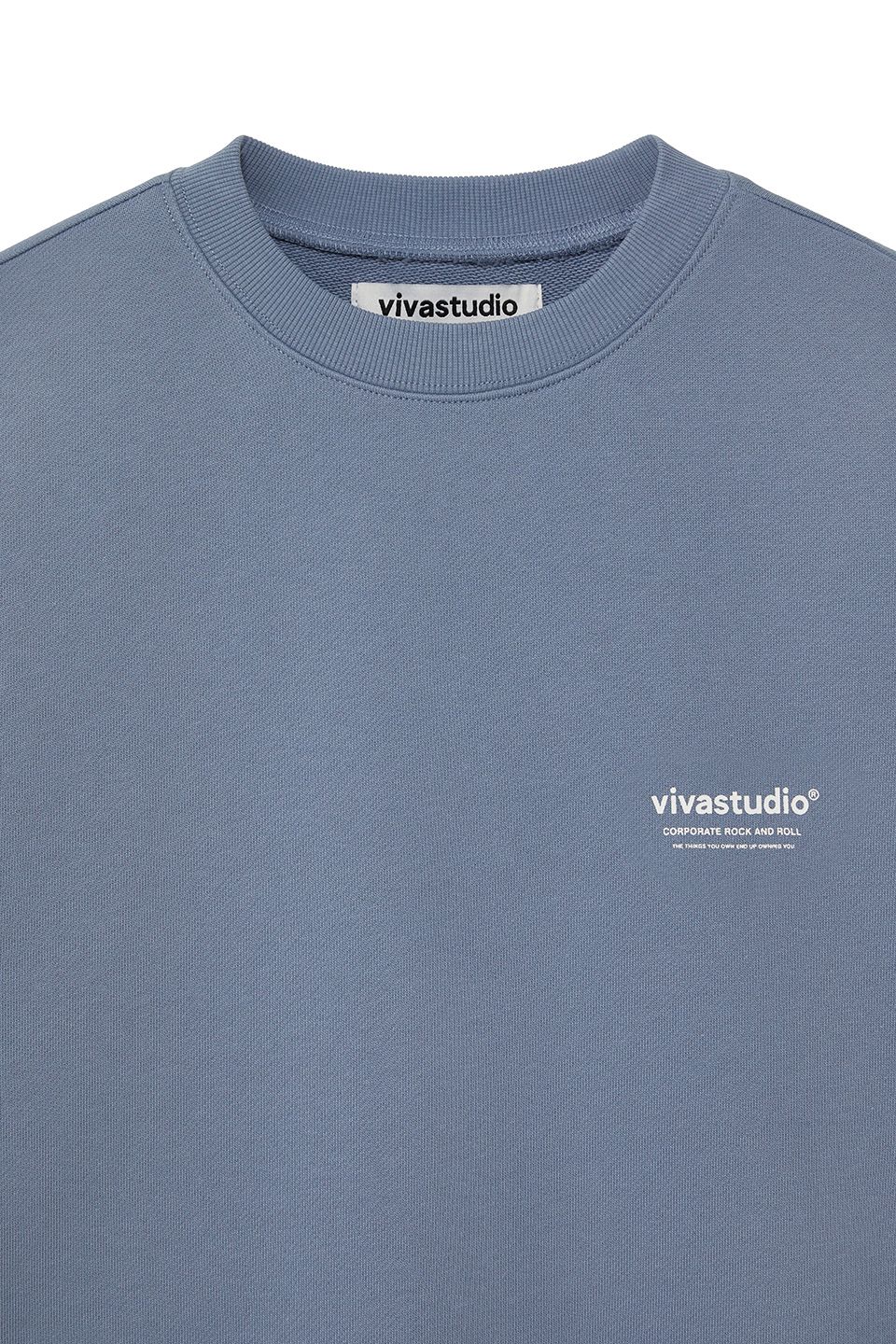 비바스튜디오(VIVASTUDIO) LOCATION CREWNECK [PASTEL BLUE] - 사이즈