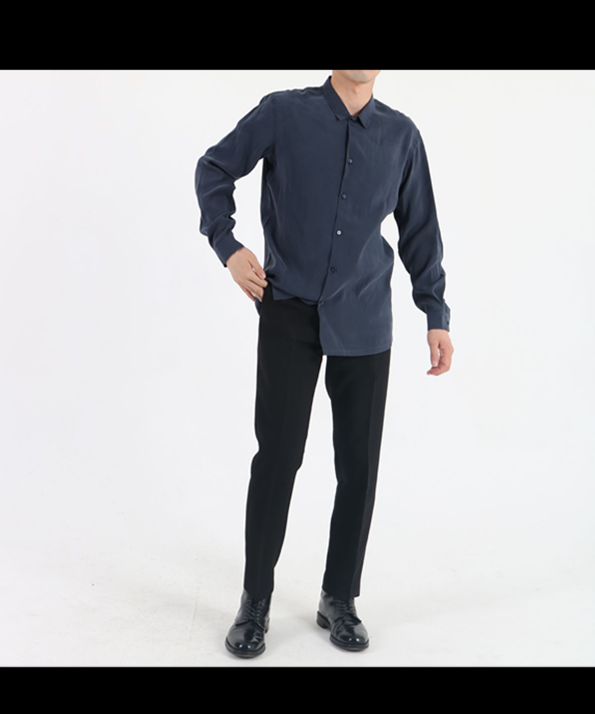 펠토(PALETOT) viscos relax  loose fit shirt[곤색]