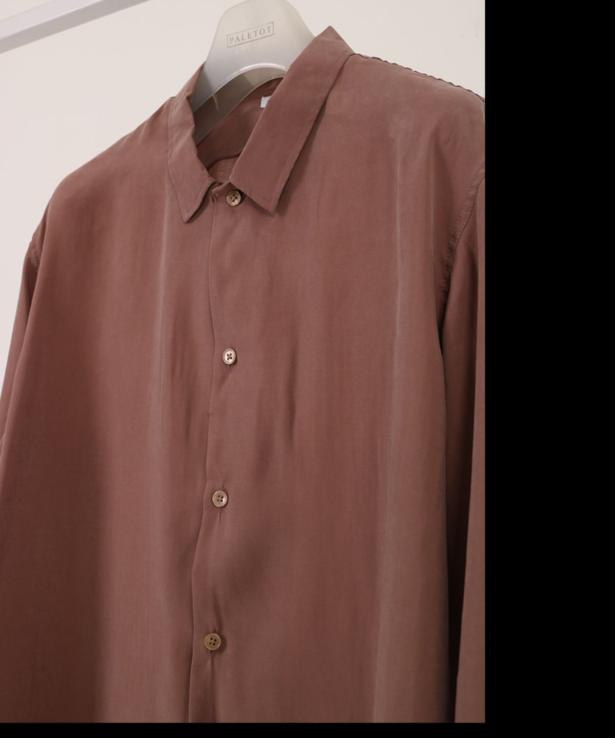 펠토(PALETOT) viscos relax  loose fit shirt[올드핑크]