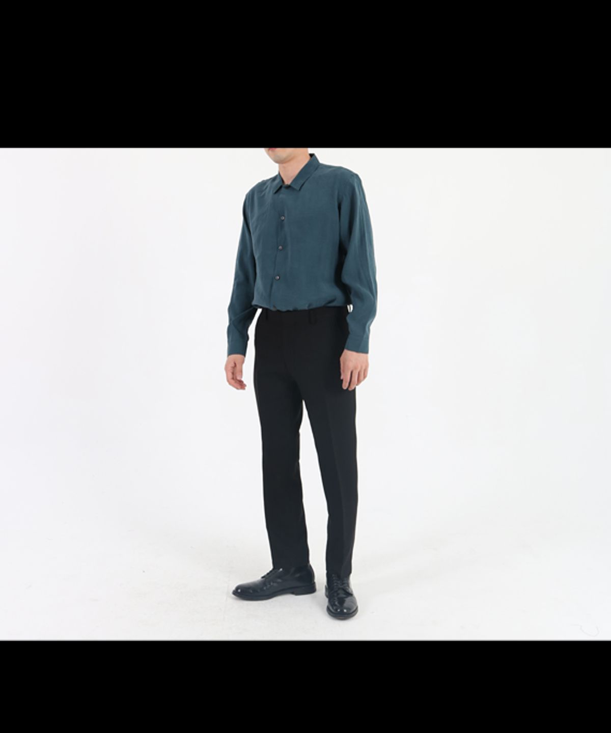 펠토(PALETOT) viscos relax  loose fit shirt[블루그린]