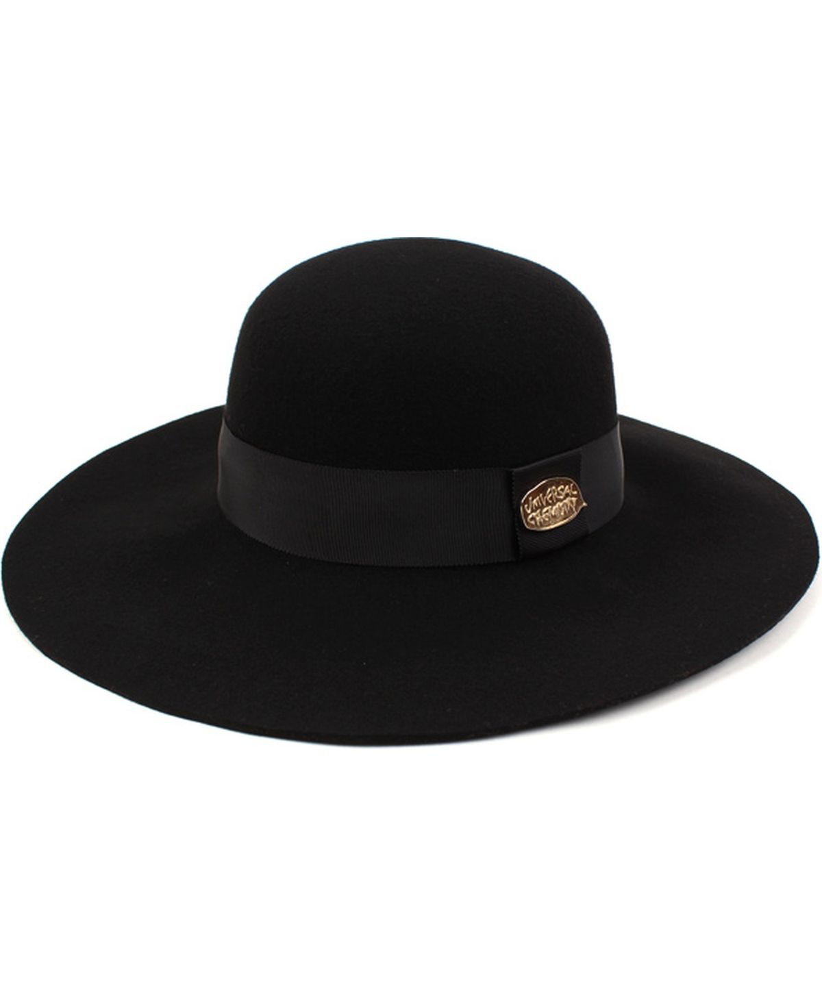 유니버셜 케미스트리(UNIVERSAL CHEMISTRY) Round GD Metal Line Wool BK Fedora 울페도라