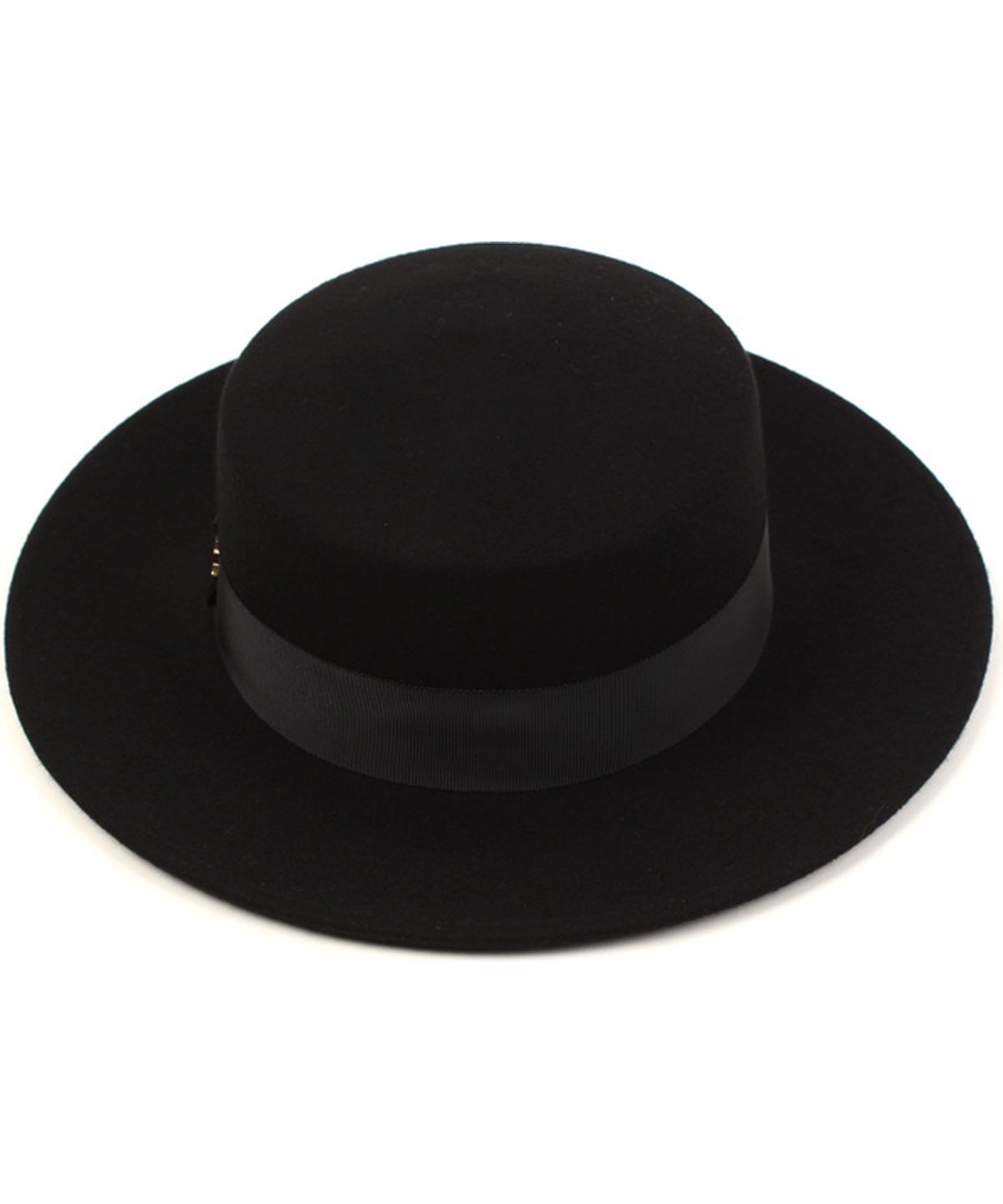 유니버셜 케미스트리(UNIVERSAL CHEMISTRY) Flat GD Metal Line Wool BK Fedora 울페도라