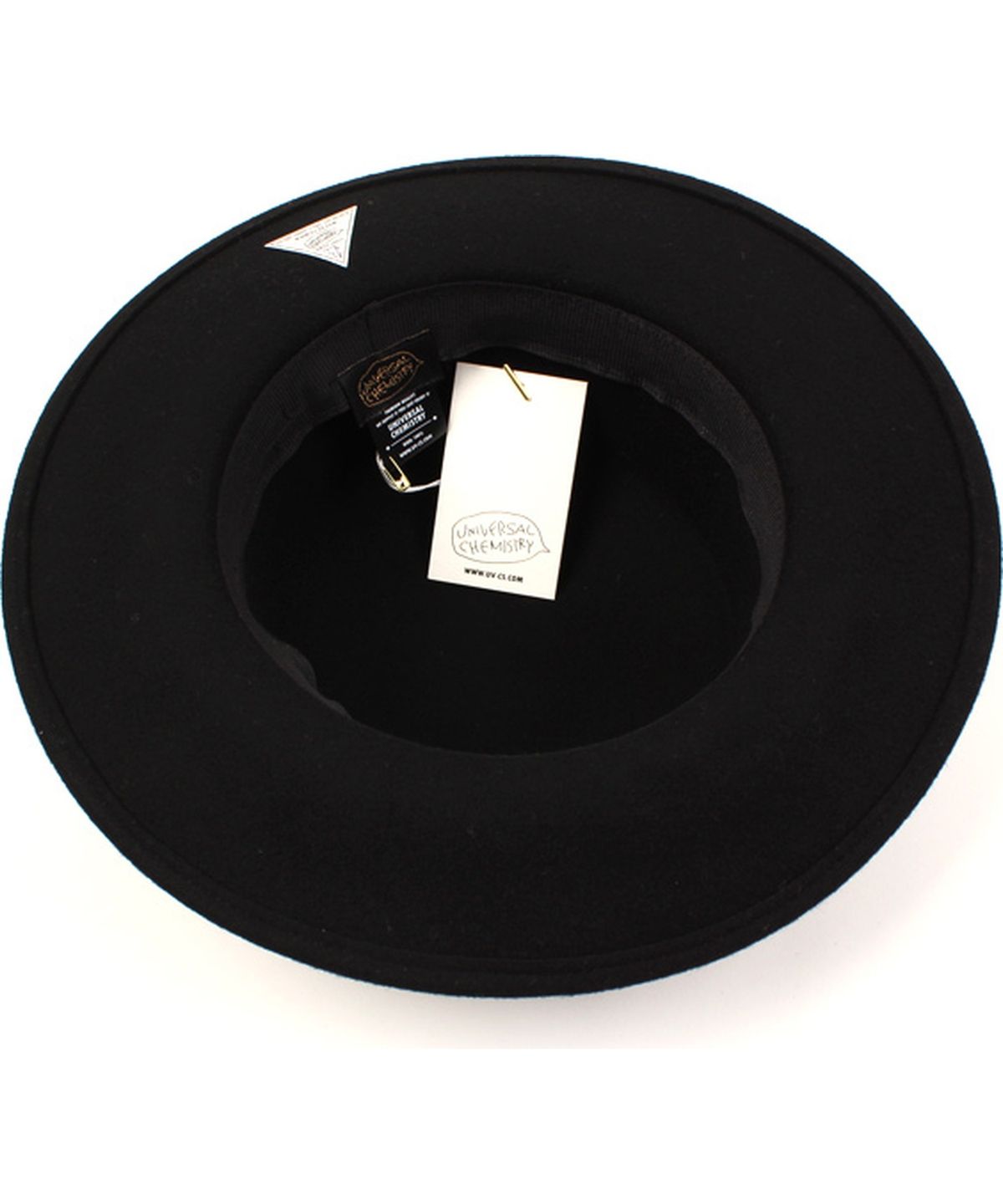 유니버셜 케미스트리(UNIVERSAL CHEMISTRY) Flat GD Metal Line Wool BK Fedora 울페도라
