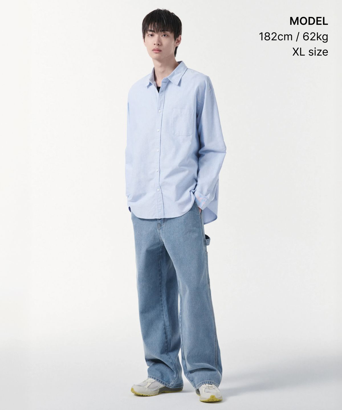 무신사 스탠다드(MUSINSA STANDARD) 릴렉스 핏 옥스포드 셔츠 [블루]