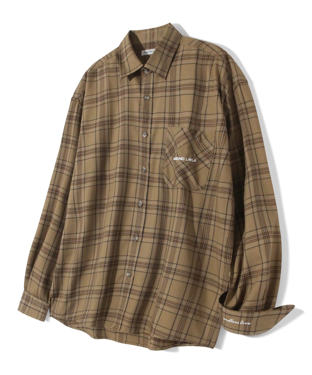 다이아몬드 레이라(DIAMOND LAYLA) Fluff Mood Check shirt S24 Brown