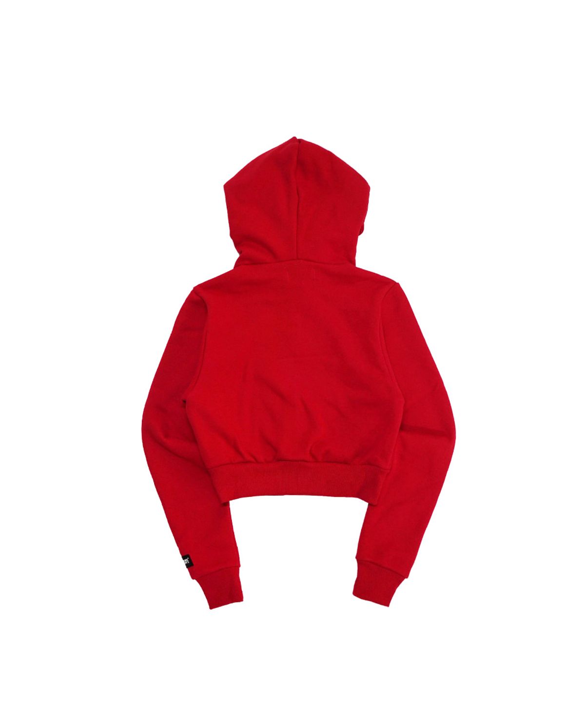 아임낫어휴먼비잉(I AM NOT A HUMAN BEING) LOGO PATCHED CROP ZIP-UP HOODIE - RED