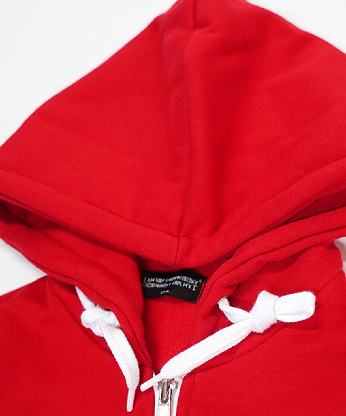 아임낫어휴먼비잉(I AM NOT A HUMAN BEING) LOGO PATCHED CROP ZIP-UP HOODIE - RED
