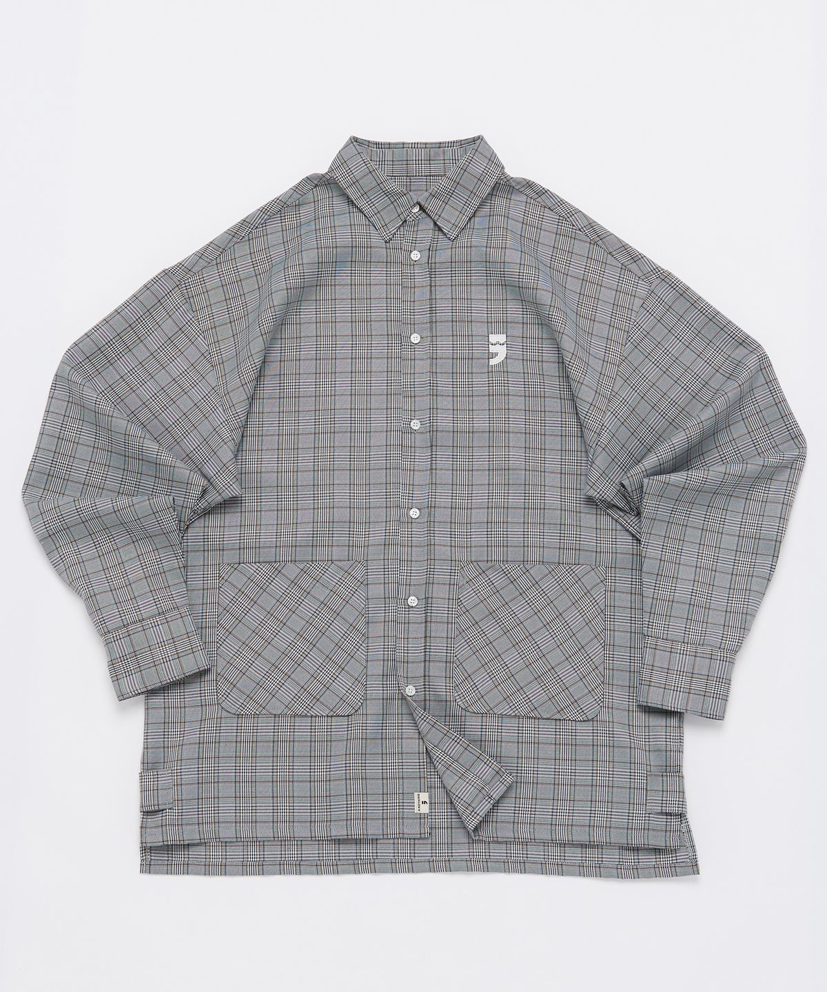 어낫띵(A NOTHING) GREN-CHECK SANTA DROP-SHOULDER SHIRT (Gray)