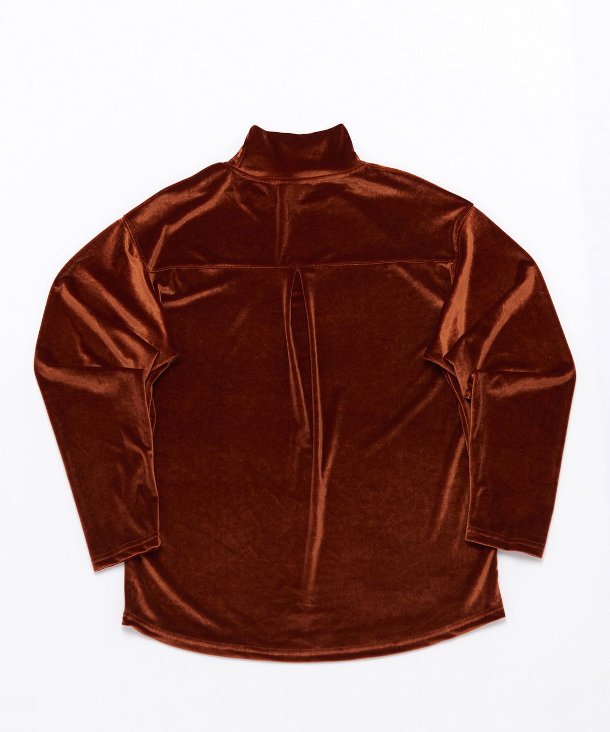 어낫띵(A NOTHING) DROP-SHOULDER VELVET TURTLE-NECK TEE (Dark Orange)