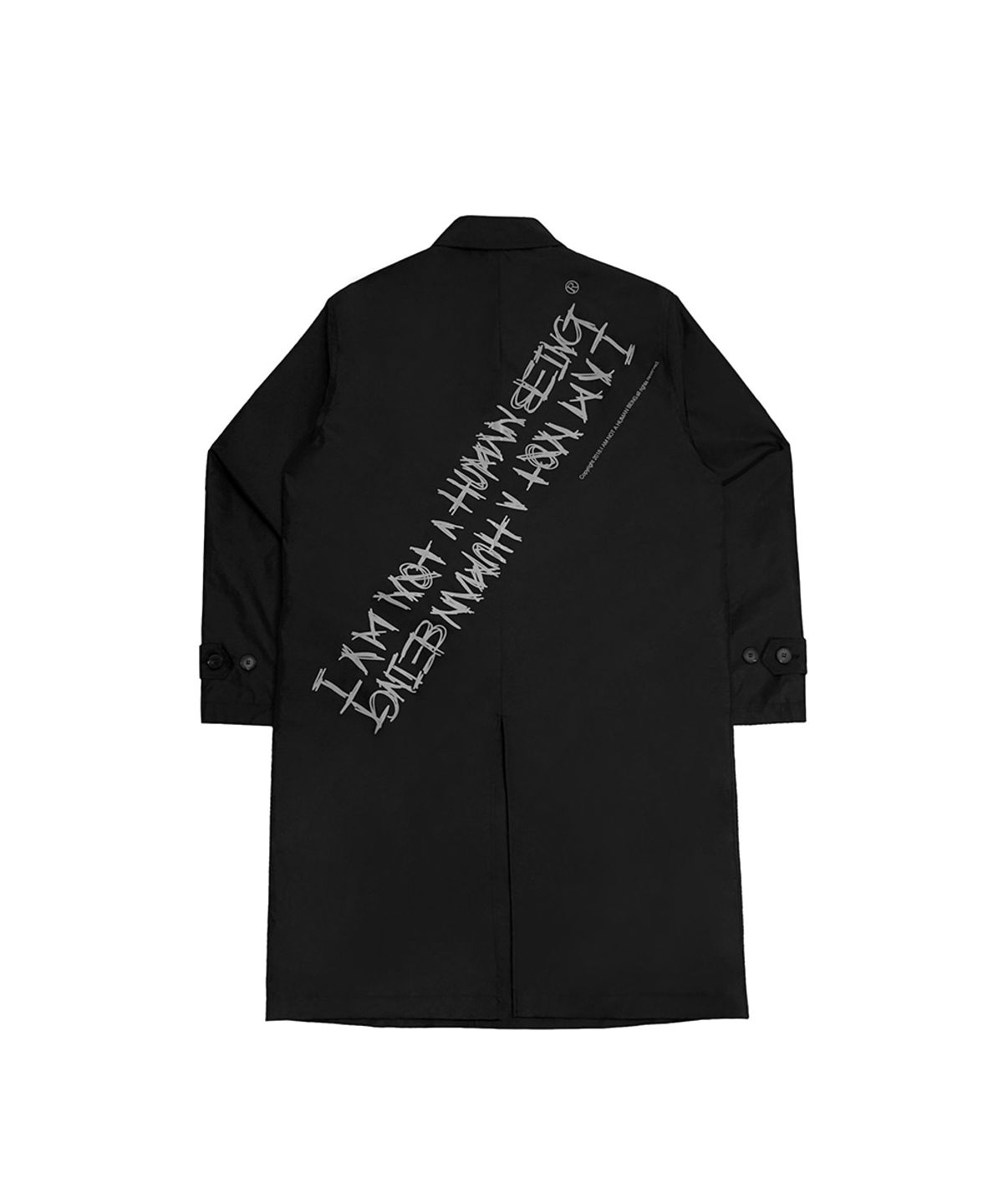 아임낫어휴먼비잉(I AM NOT A HUMAN BEING) I AM NOT A HUMANBEING MAC COAT - BLACK