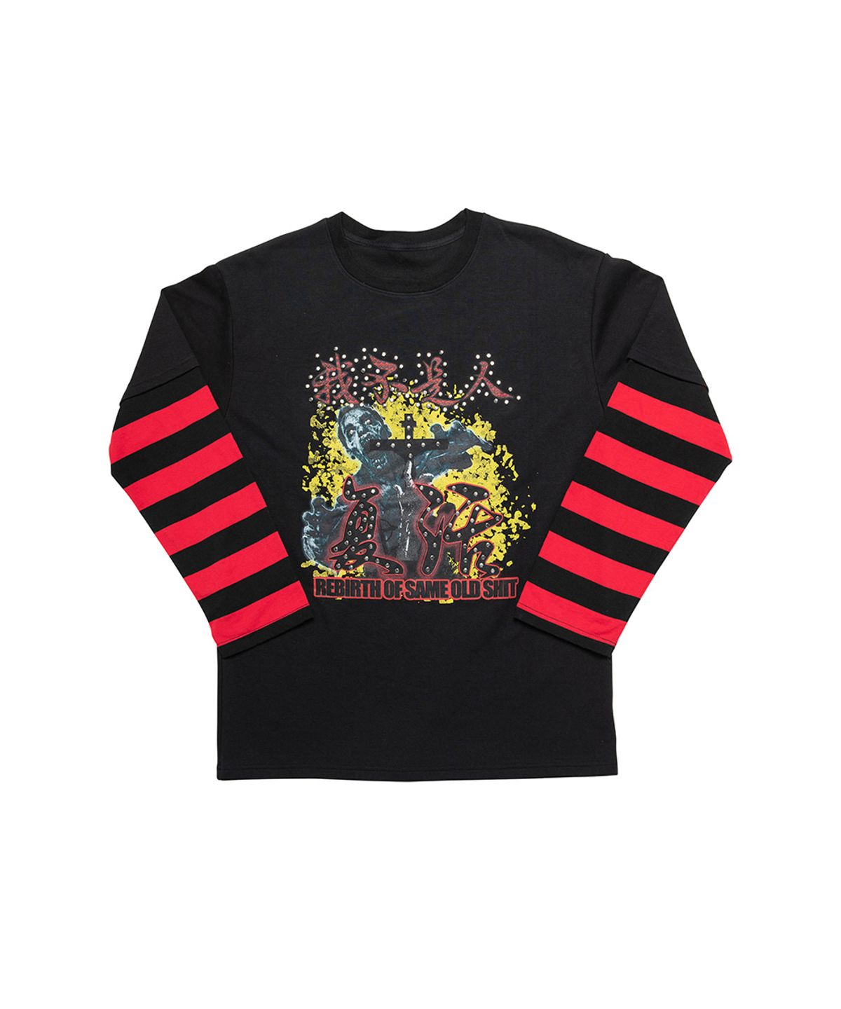 아임낫어휴먼비잉(I AM NOT A HUMAN BEING) REBIRTH LONG SLEEVE T SHIRTS ( STUD Ver.) - BLACK