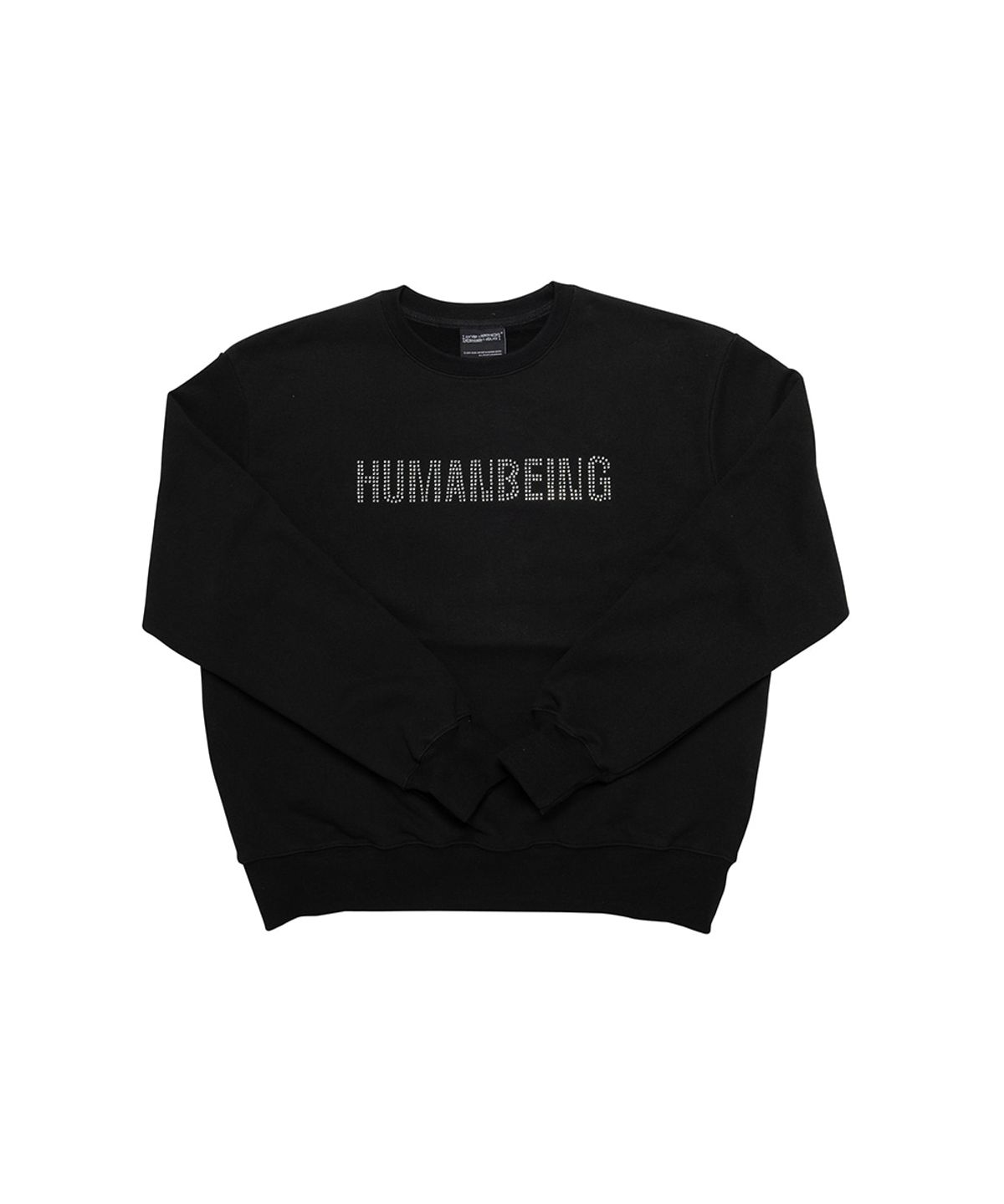 아임낫어휴먼비잉(I AM NOT A HUMAN BEING) HUMANBEING RHINESTONE CREWNECK SWEATSHIRTS - BLACK