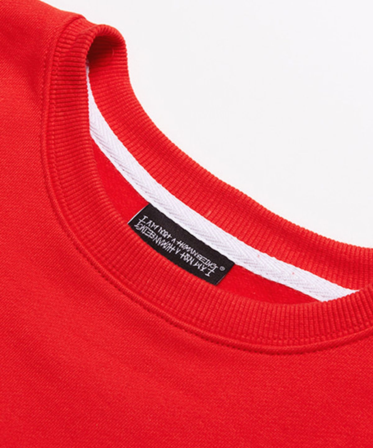 아임낫어휴먼비잉(I AM NOT A HUMAN BEING) HUMANBEING RHINESTONE CREWNECK SWEATSHIRTS - RED