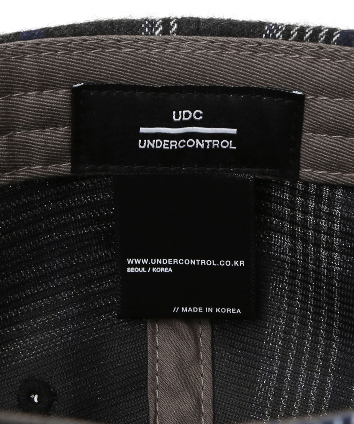 언더컨트롤(UNDERCONTROL) 로고 체크 볼캡 UNION UDC / AUTHENTIC B B / NAVY TARTAN